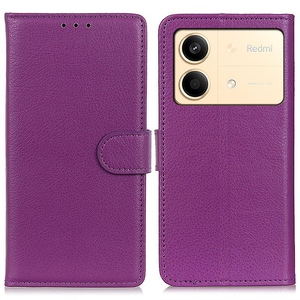 For Xiaomi Redmi Note 13R Pro 5G Leather Wallet Case Litchi Texture Phone Cover - Blue