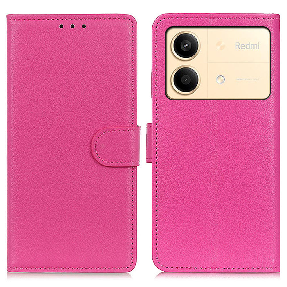 For Xiaomi Redmi Note 13R Pro 5G Leather Wallet Case Litchi Texture Phone Cover - Blue