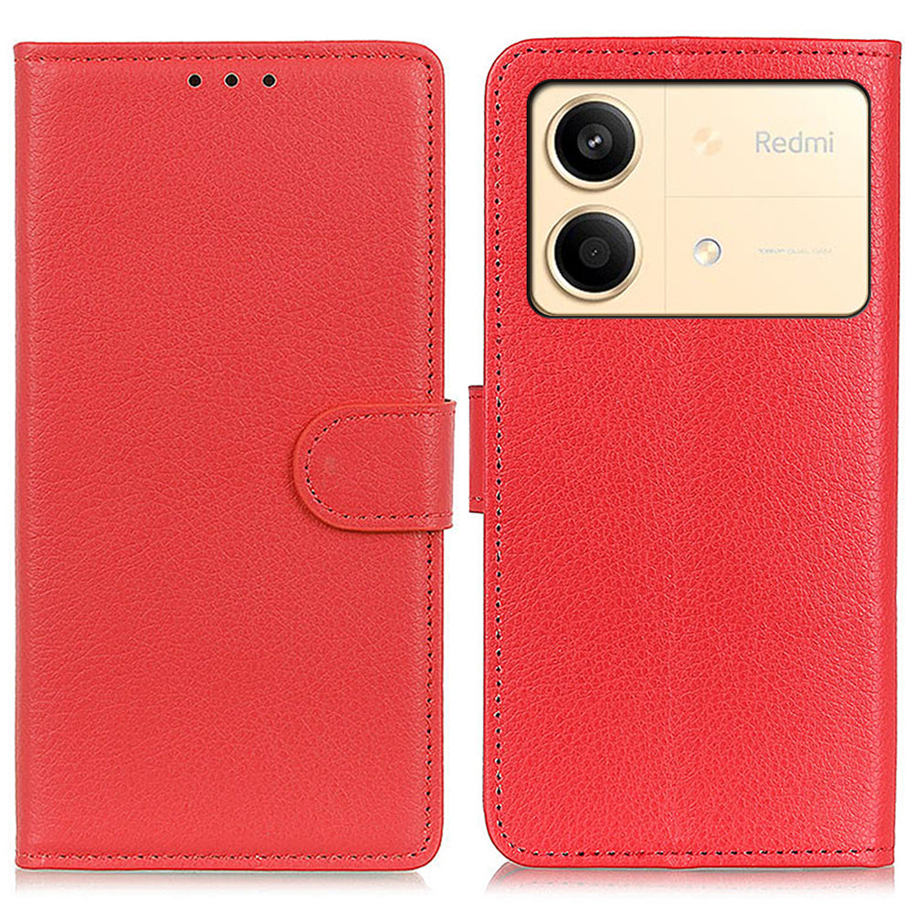 For Xiaomi Redmi Note 13R Pro 5G Leather Wallet Case Litchi Texture Phone Cover - Blue