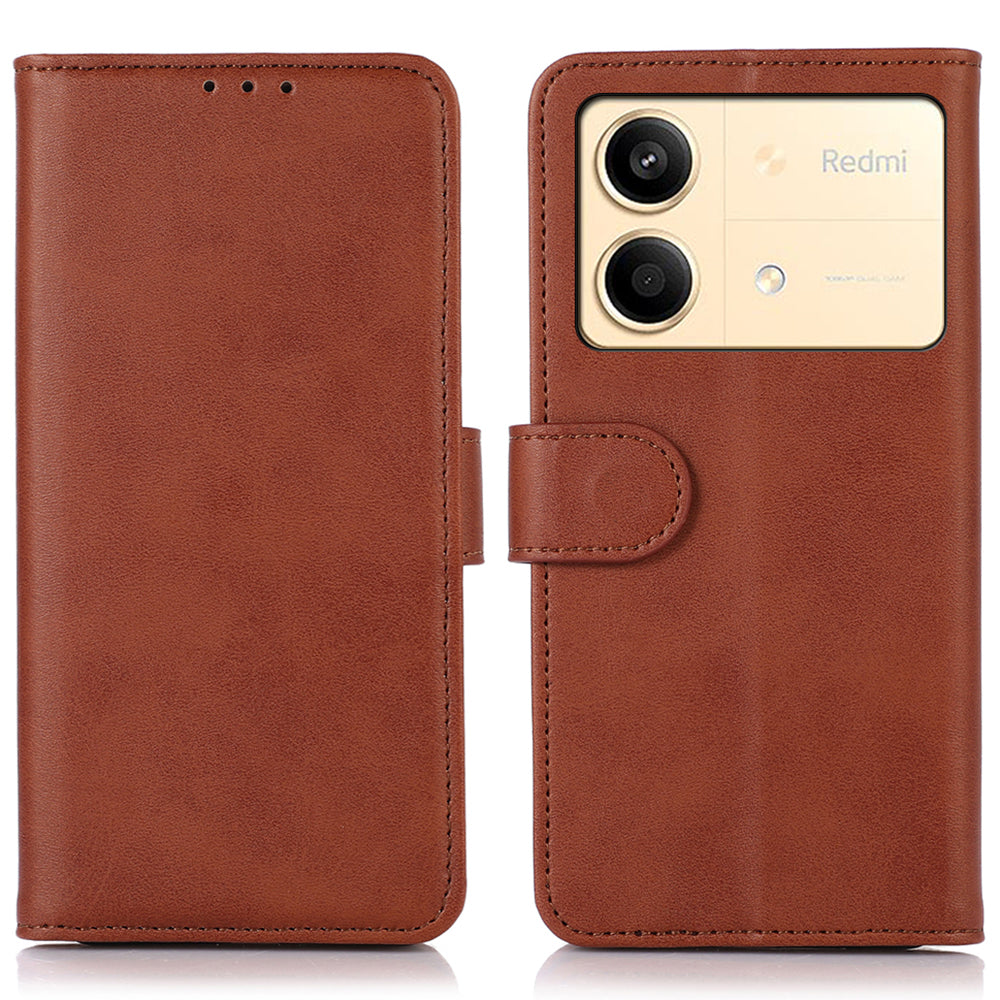 For Xiaomi Redmi Note 13R Pro 5G Leather Case Cowhide Texture Phone Wallet Cover - Blue