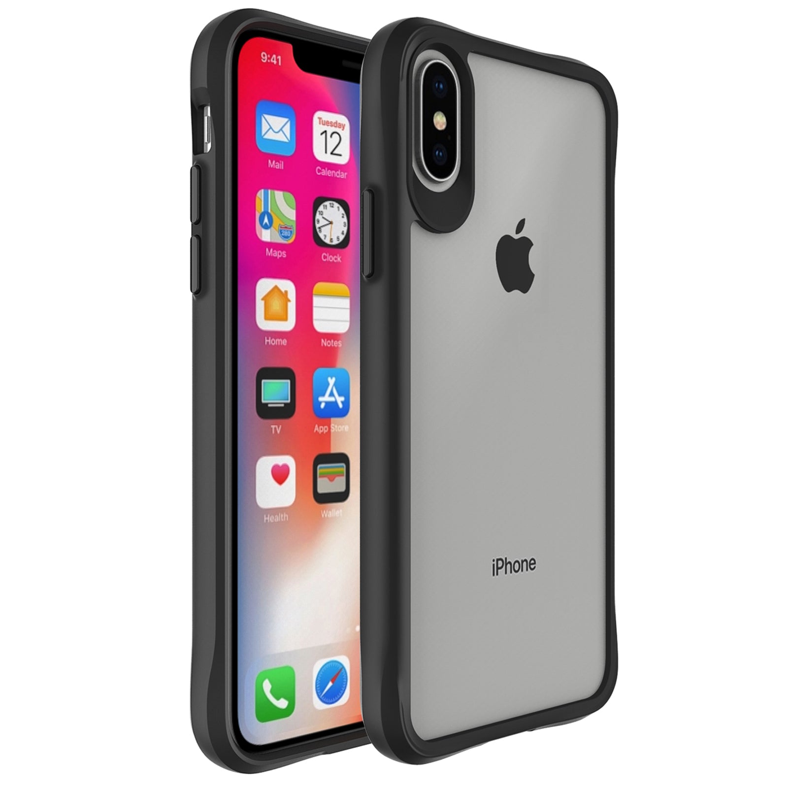 Combat X Mode Series for iPhone X / XS 5.8 inch Cell Phone Case Anti-scratch TPU+PC Back Cover - Black