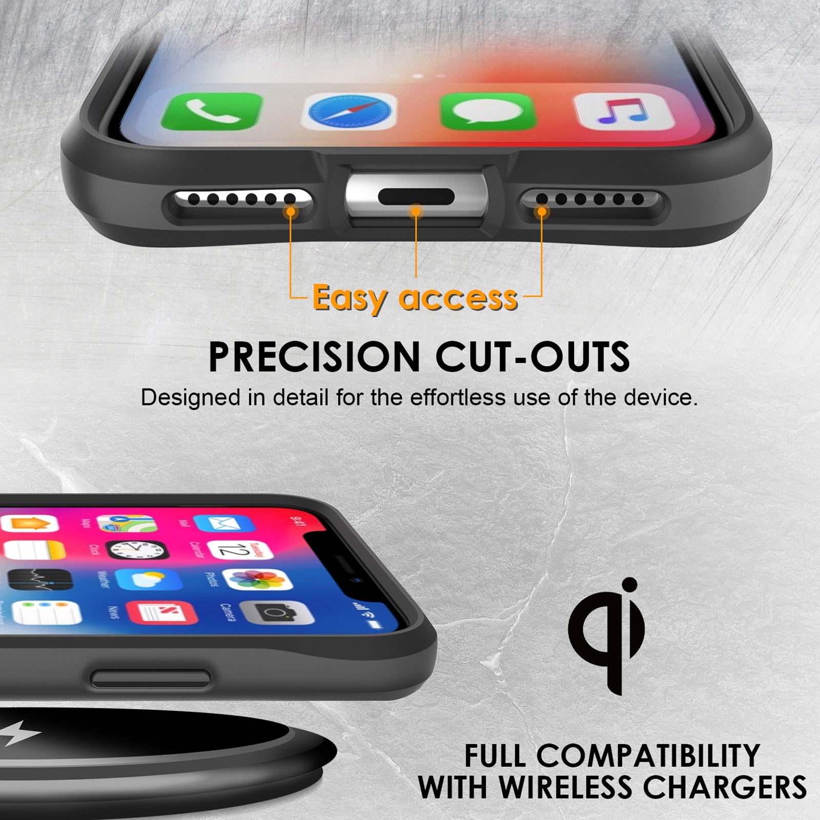 Combat X Mode Series for iPhone X / XS 5.8 inch Cell Phone Case Anti-scratch TPU+PC Back Cover - Black