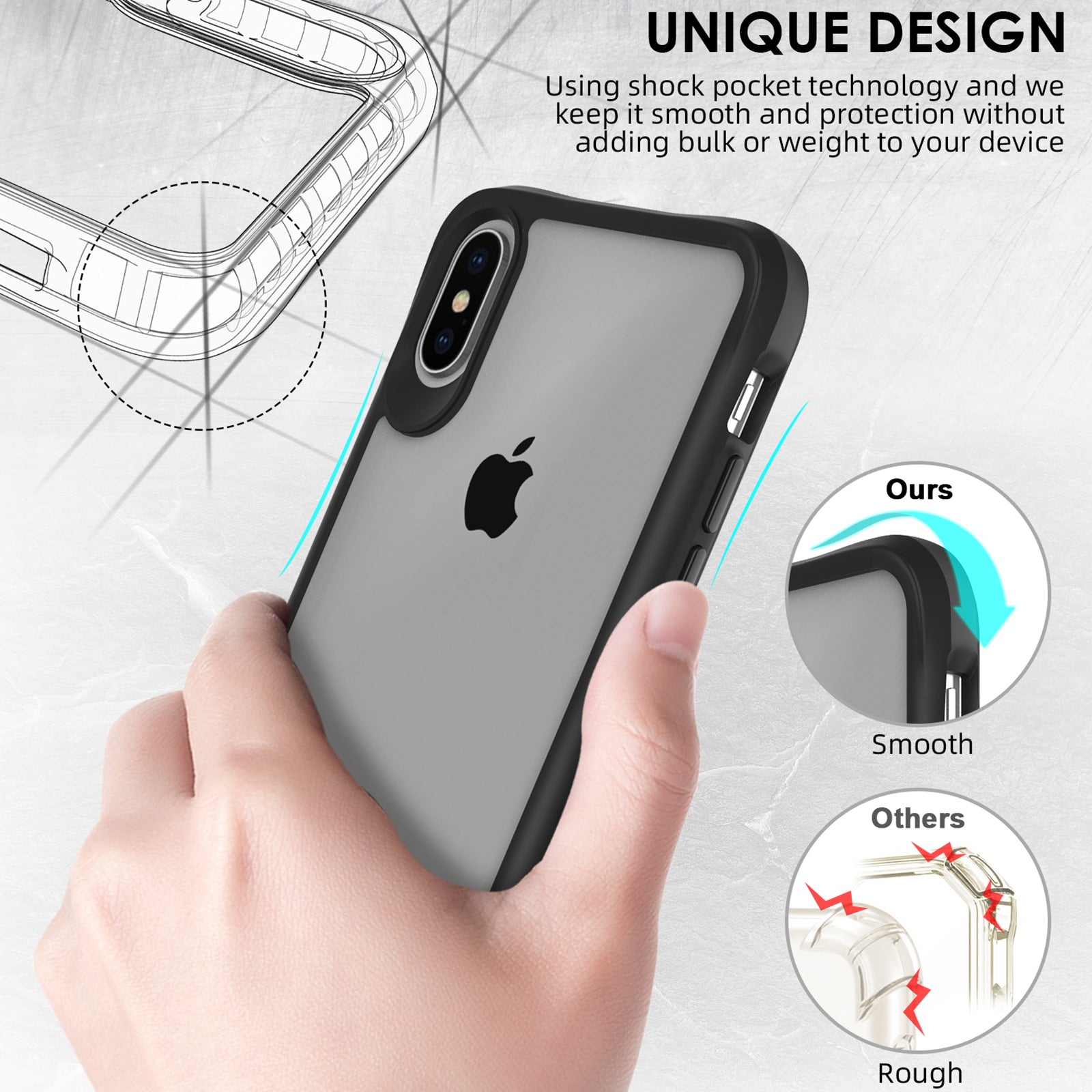 Combat X Mode Series for iPhone X / XS 5.8 inch Cell Phone Case Anti-scratch TPU+PC Back Cover - Black