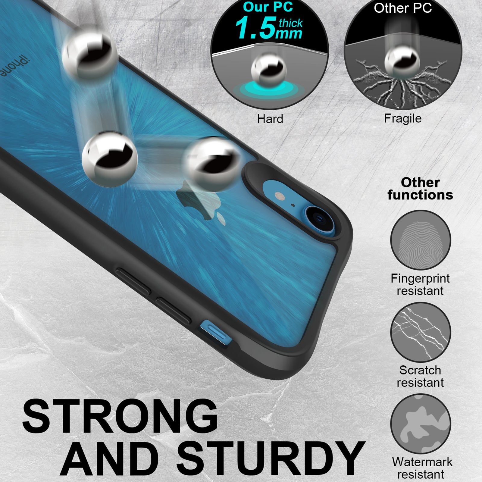 Combat X Mode Series for iPhone XR 6.1 inch Case TPU+PC Drop-proof Phone Protective Cover - Black