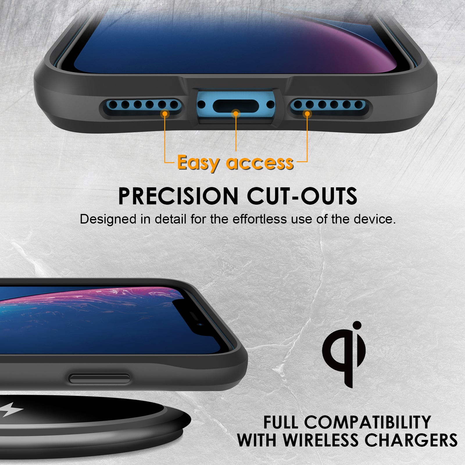 Combat X Mode Series for iPhone XR 6.1 inch Case TPU+PC Drop-proof Phone Protective Cover - Black