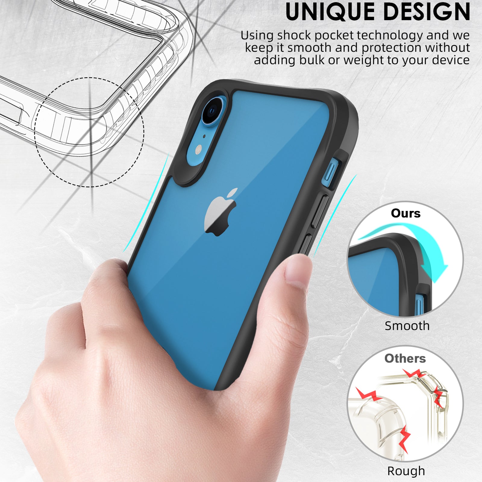 Combat X Mode Series for iPhone XR 6.1 inch Case TPU+PC Drop-proof Phone Protective Cover - Black