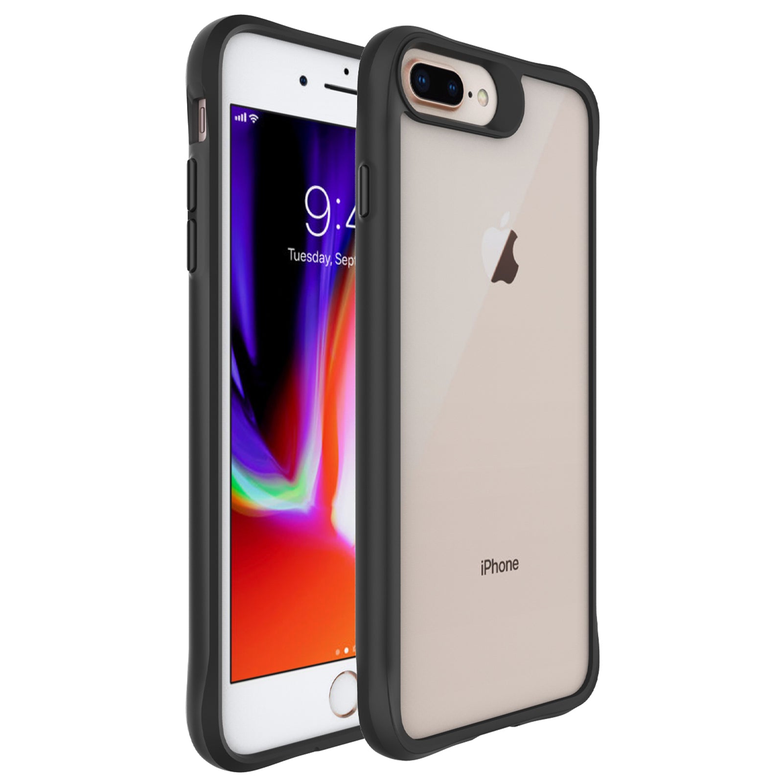 Combat X Mode Series for For iPhone 6 Plus / 7 Plus / 8 Plus 5.5 inch Case Four Corner Anti-fall Phone Protector - Black