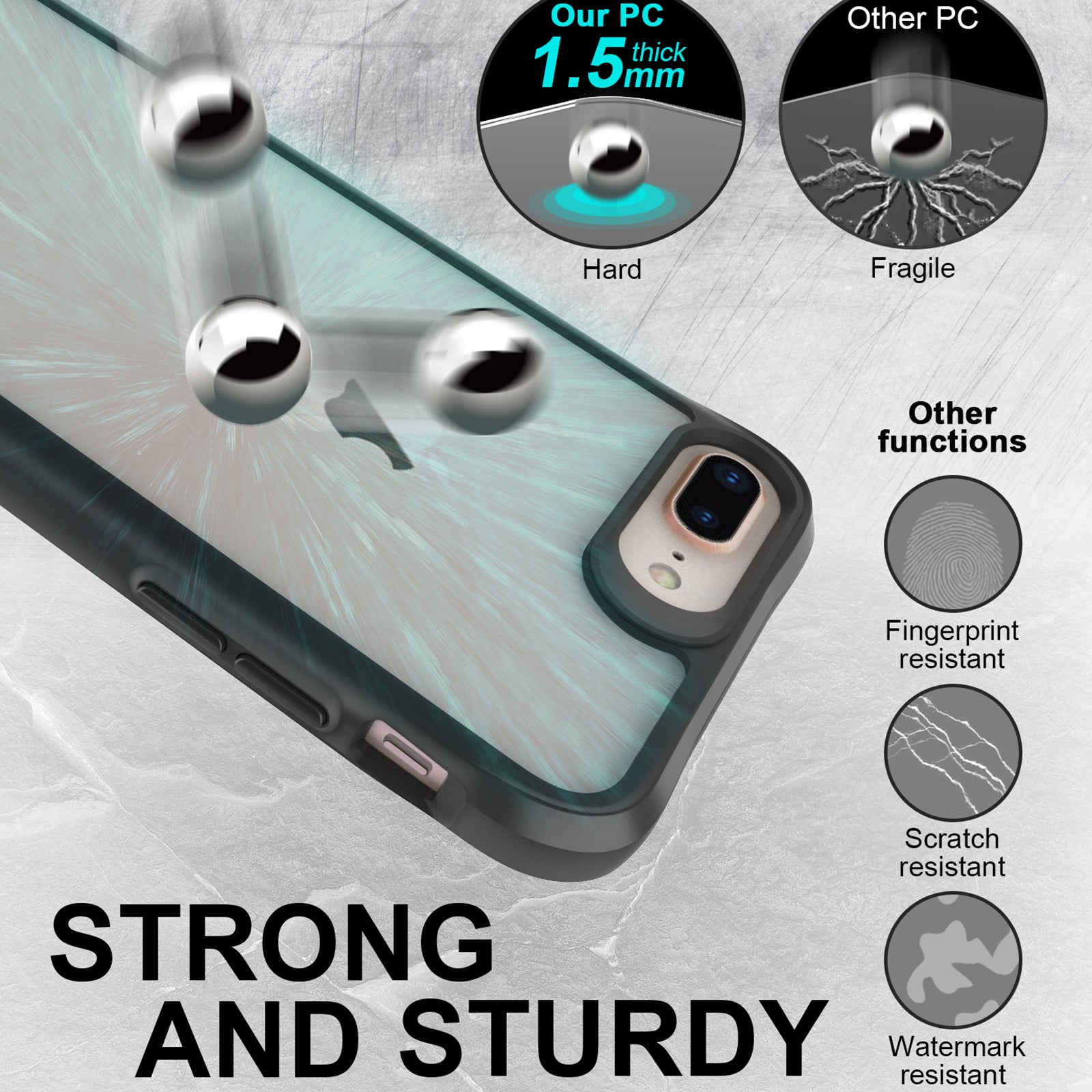 Combat X Mode Series for For iPhone 6 Plus / 7 Plus / 8 Plus 5.5 inch Case Four Corner Anti-fall Phone Protector - Black