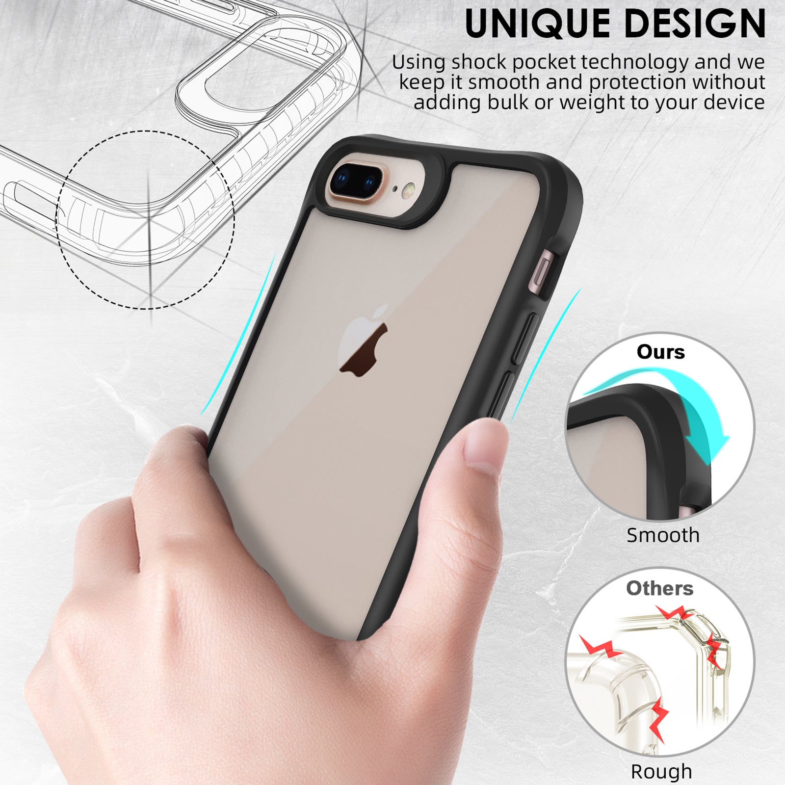 Combat X Mode Series for For iPhone 6 Plus / 7 Plus / 8 Plus 5.5 inch Case Four Corner Anti-fall Phone Protector - Black