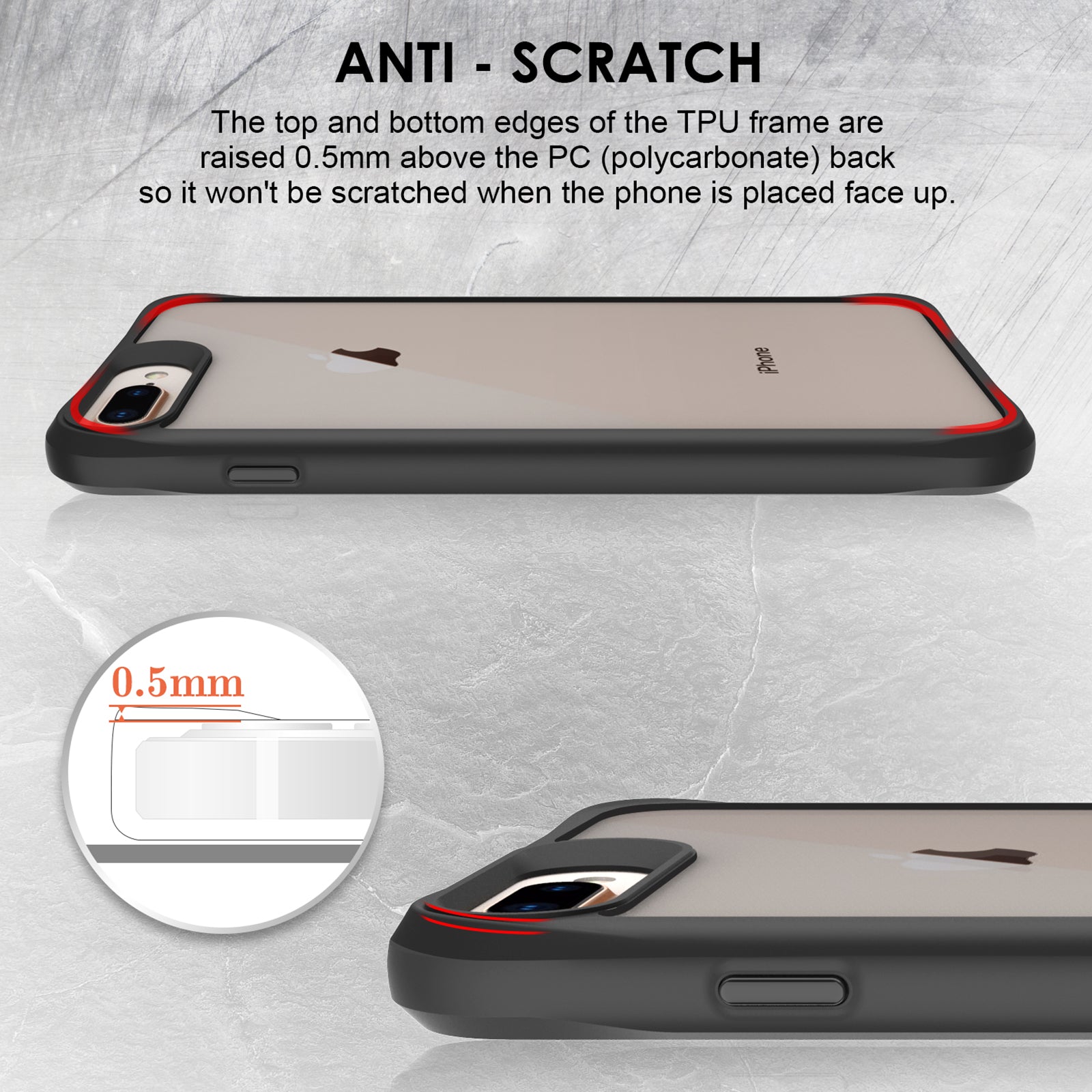 Combat X Mode Series for For iPhone 6 Plus / 7 Plus / 8 Plus 5.5 inch Case Four Corner Anti-fall Phone Protector - Black