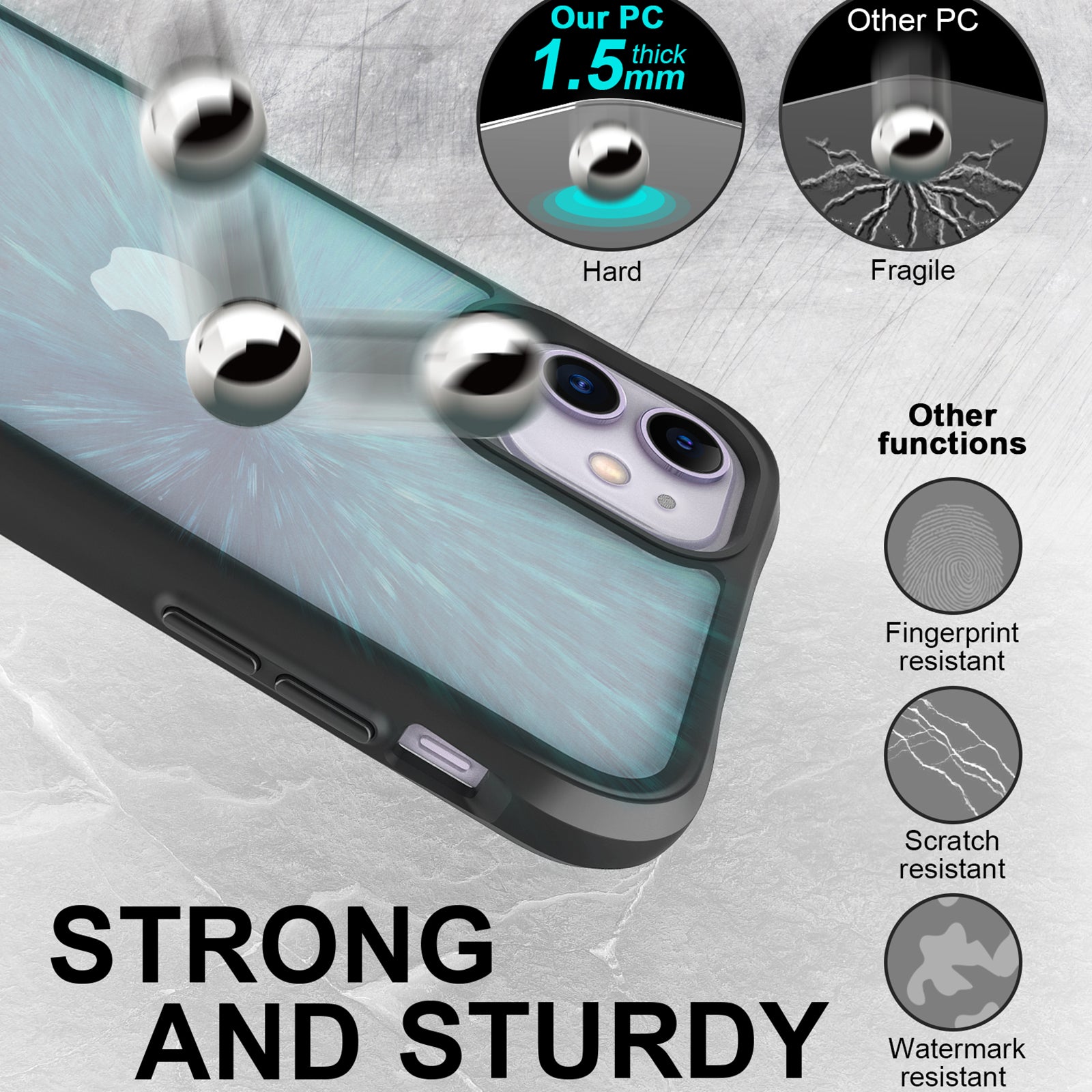 Combat X Mode Series for iPhone 11 Cell Phone Case TPU+PC Shockproof Back Shell - Black