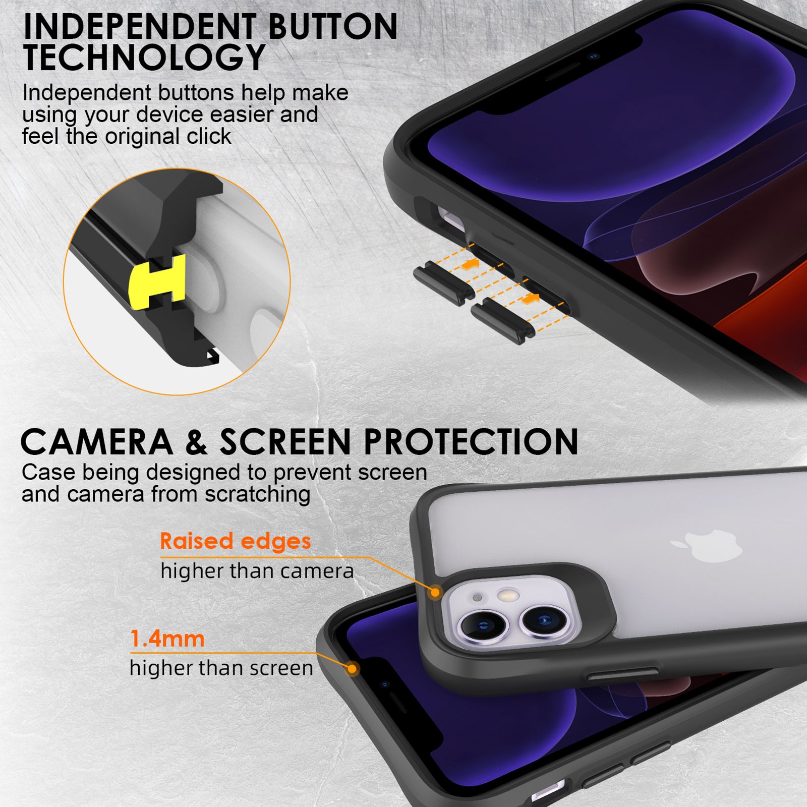 Combat X Mode Series for iPhone 11 Cell Phone Case TPU+PC Shockproof Back Shell - Black