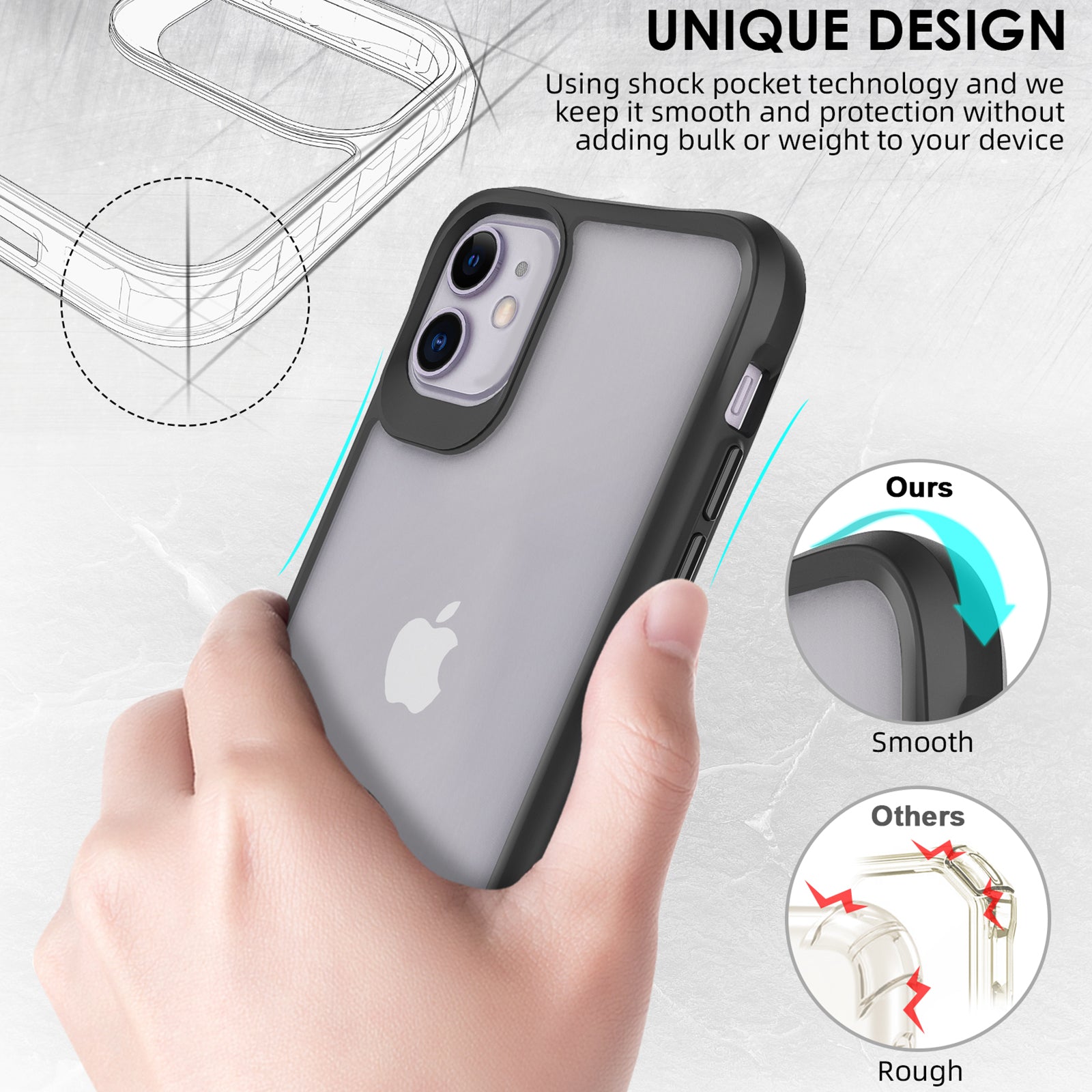 Combat X Mode Series for iPhone 11 Cell Phone Case TPU+PC Shockproof Back Shell - Black