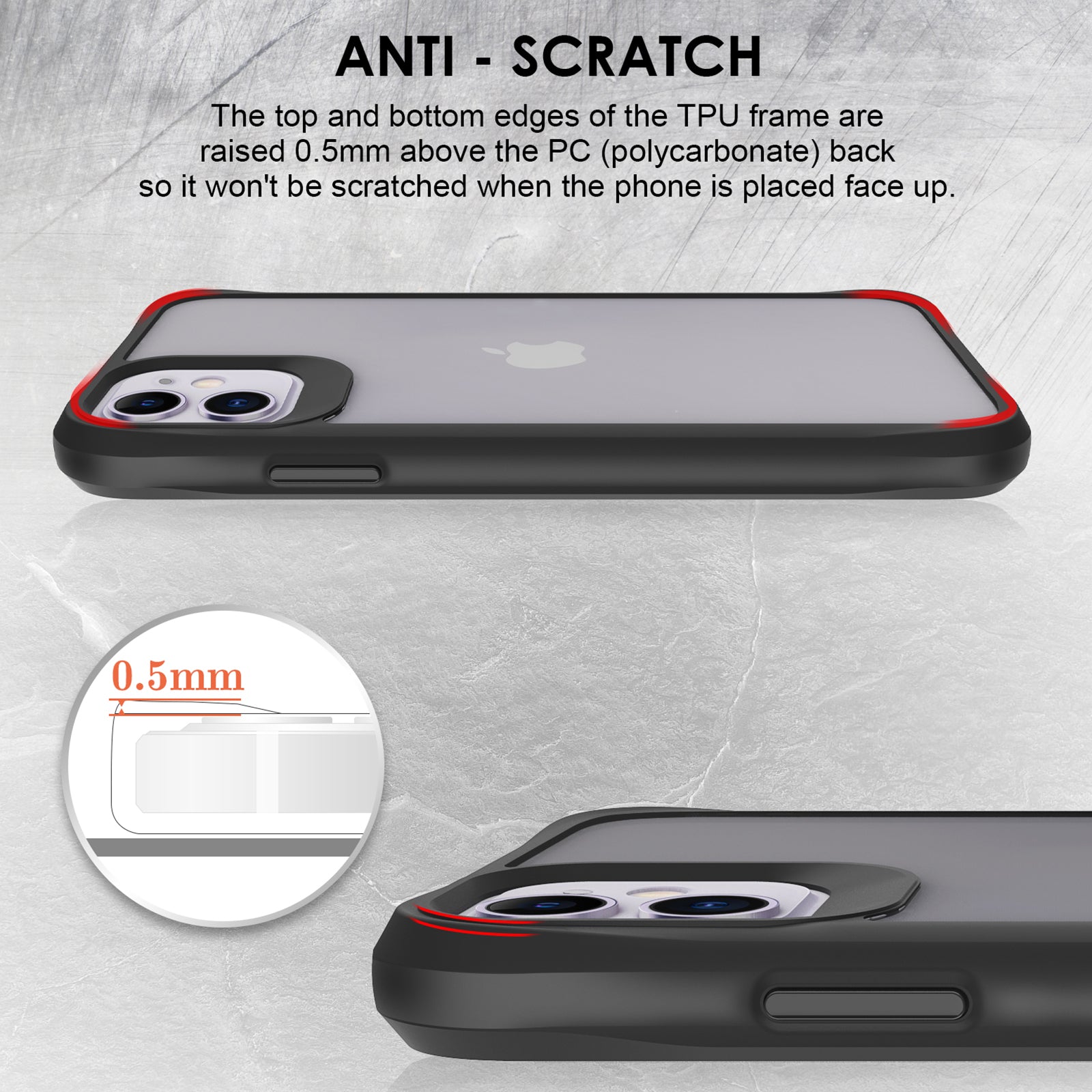 Combat X Mode Series for iPhone 11 Cell Phone Case TPU+PC Shockproof Back Shell - Black