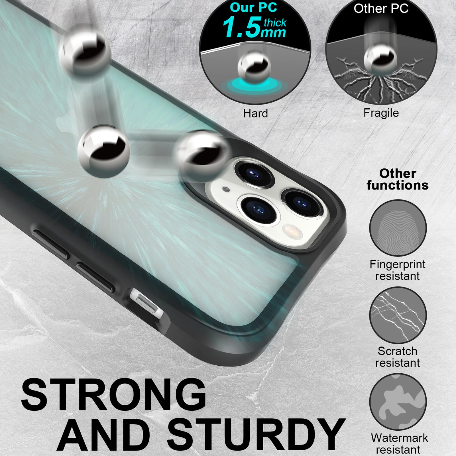 Combat X Mode Series for iPhone 11 Pro TPU+PC Cover Four Corner Scratch-resistant Smart Phone Case - Black