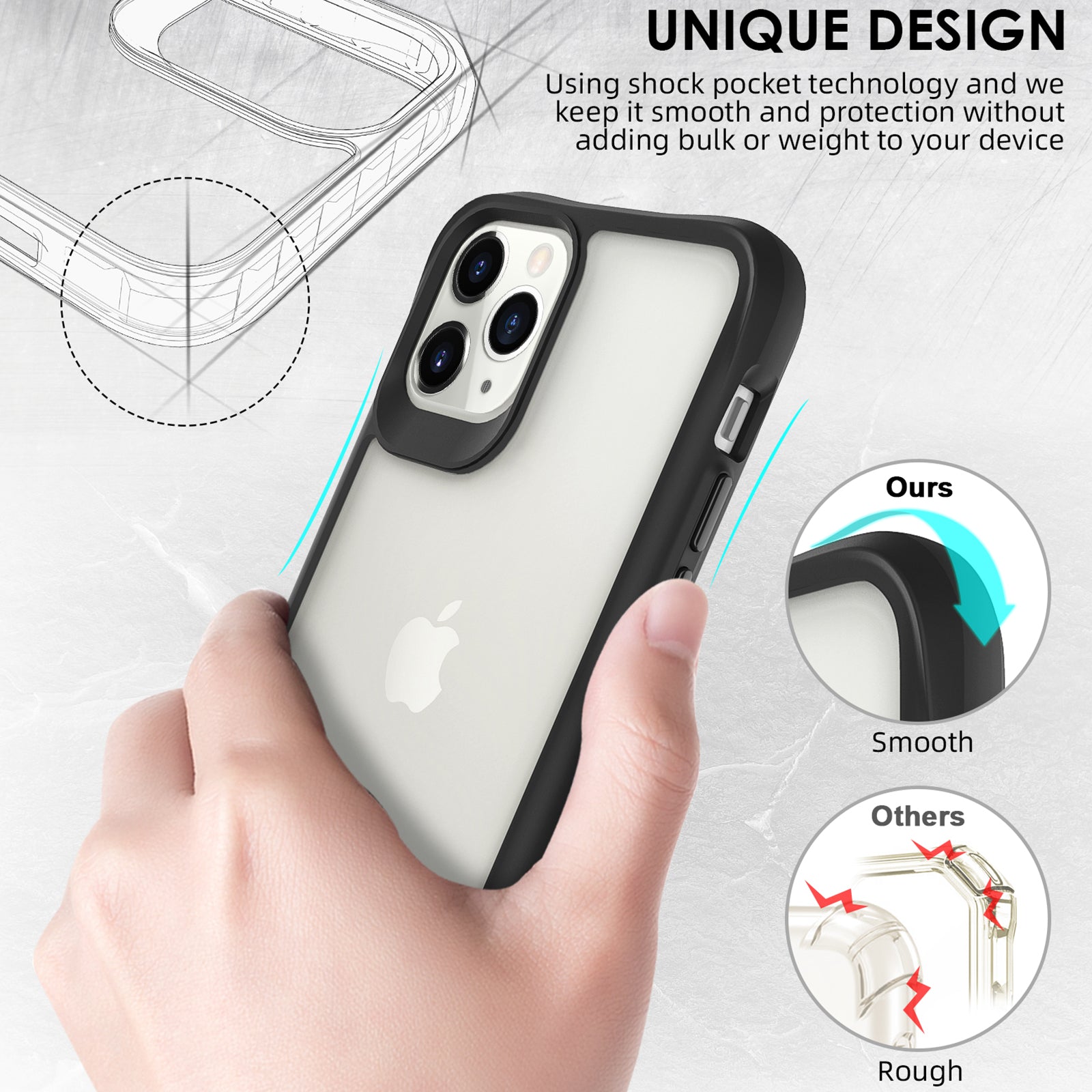 Combat X Mode Series for iPhone 11 Pro TPU+PC Cover Four Corner Scratch-resistant Smart Phone Case - Black