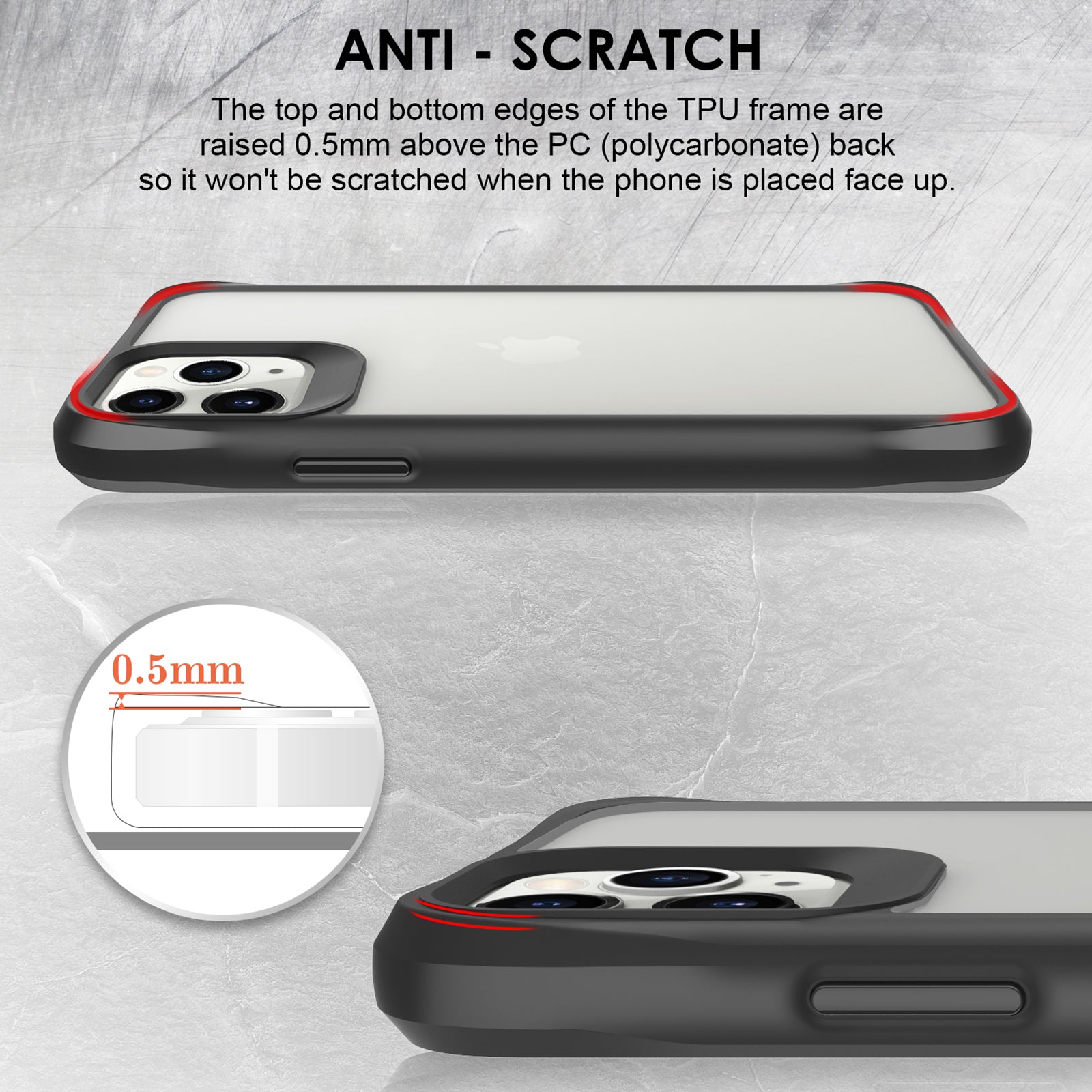 Combat X Mode Series for iPhone 11 Pro TPU+PC Cover Four Corner Scratch-resistant Smart Phone Case - Black