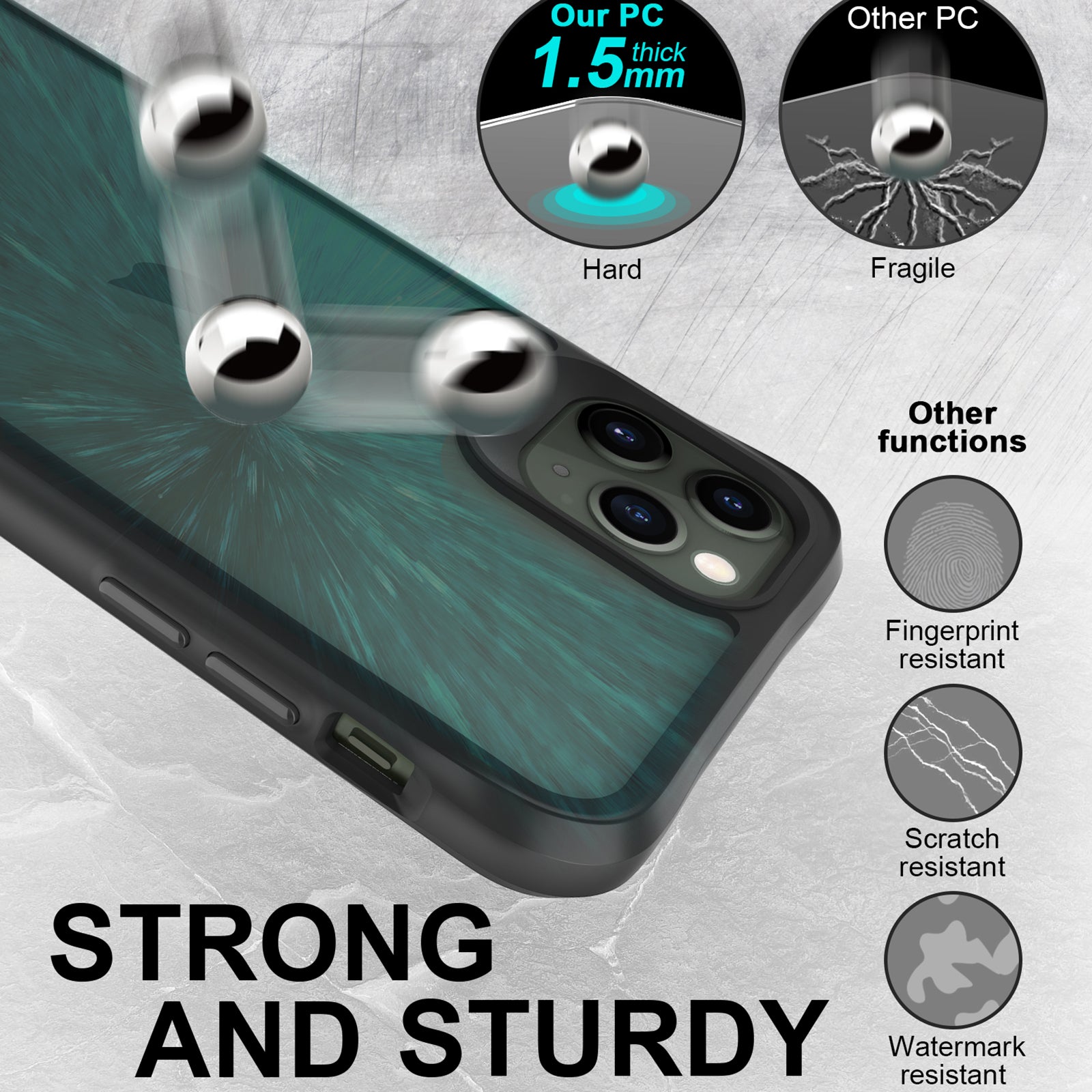 Combat X Mode Series for iPhone 11 Pro Max Back Case Drop-proof TPU+PC Four Corner Phone Cover - Black