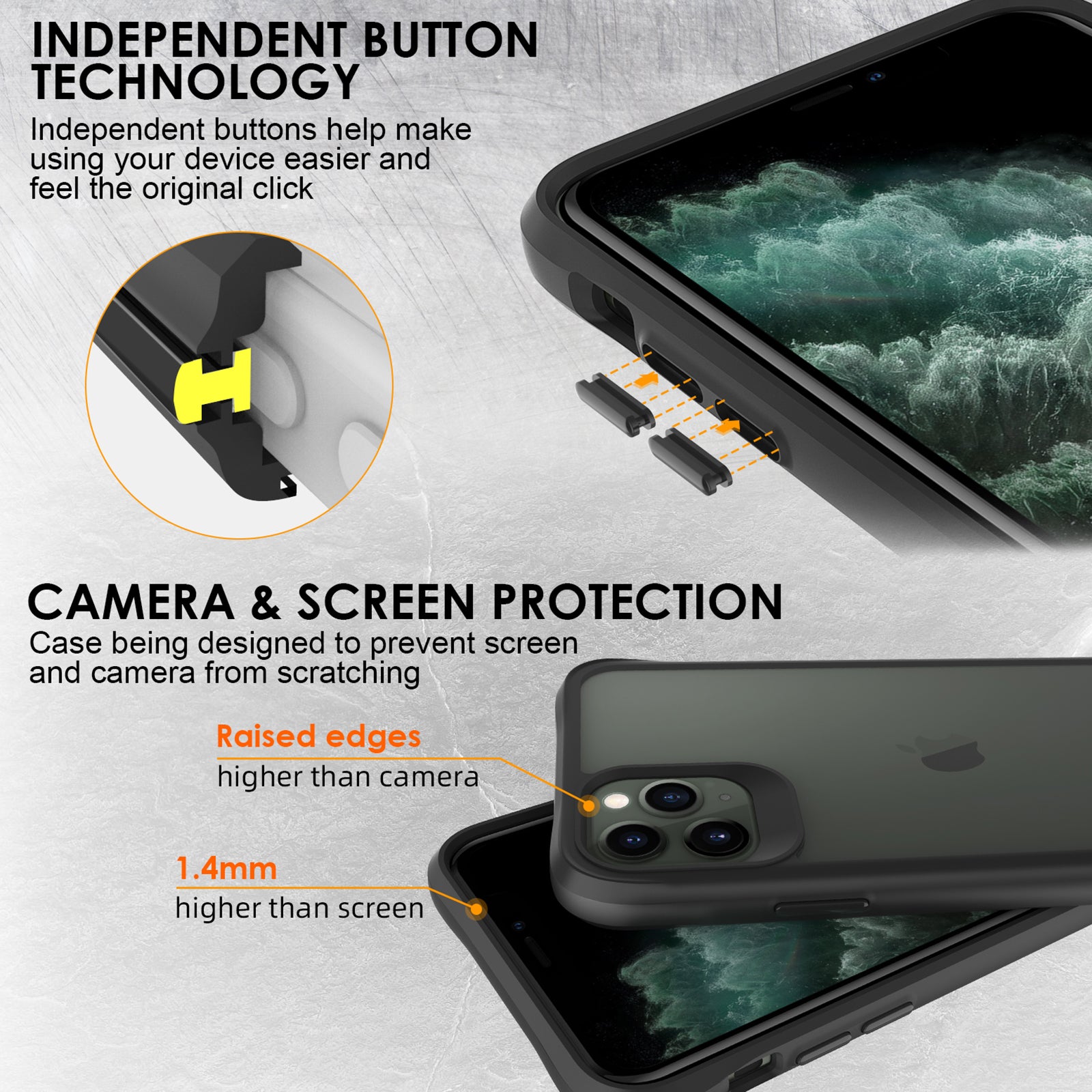 Combat X Mode Series for iPhone 11 Pro Max Back Case Drop-proof TPU+PC Four Corner Phone Cover - Black