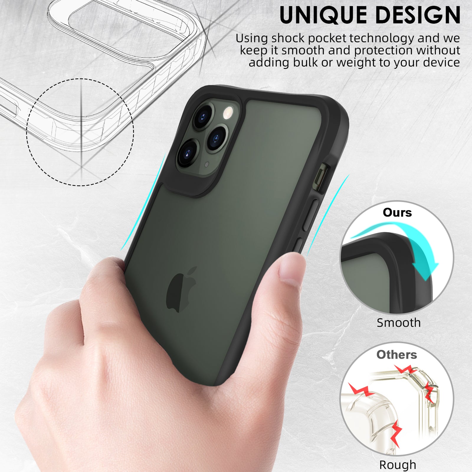Combat X Mode Series for iPhone 11 Pro Max Back Case Drop-proof TPU+PC Four Corner Phone Cover - Black