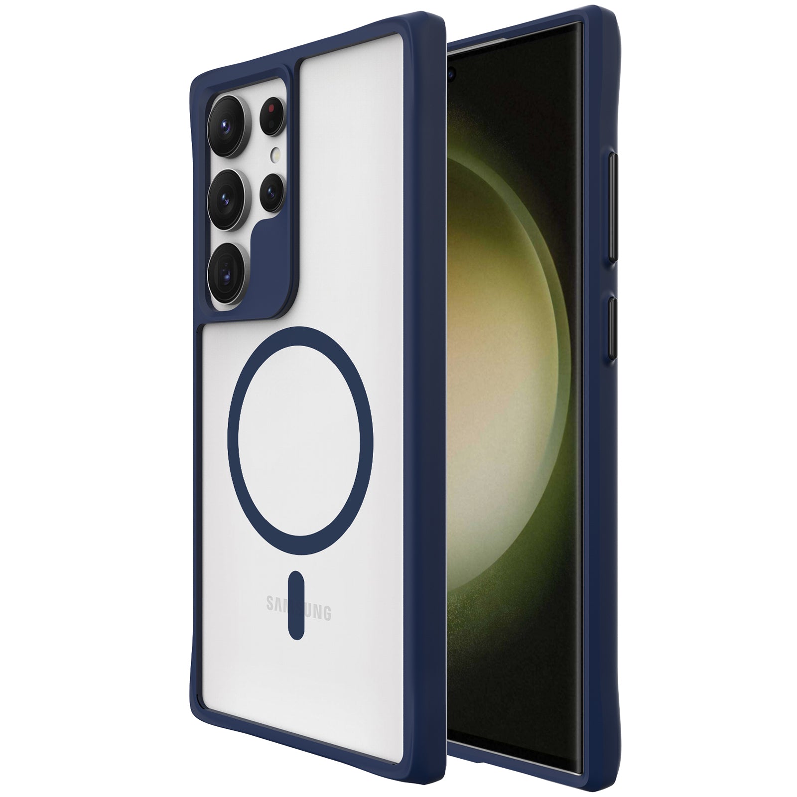 Combat X Mode Magnetic Series for Samsung Galaxy S24 Ultra Case Reinforced Corners Cover Compatible with Magsafe - Black