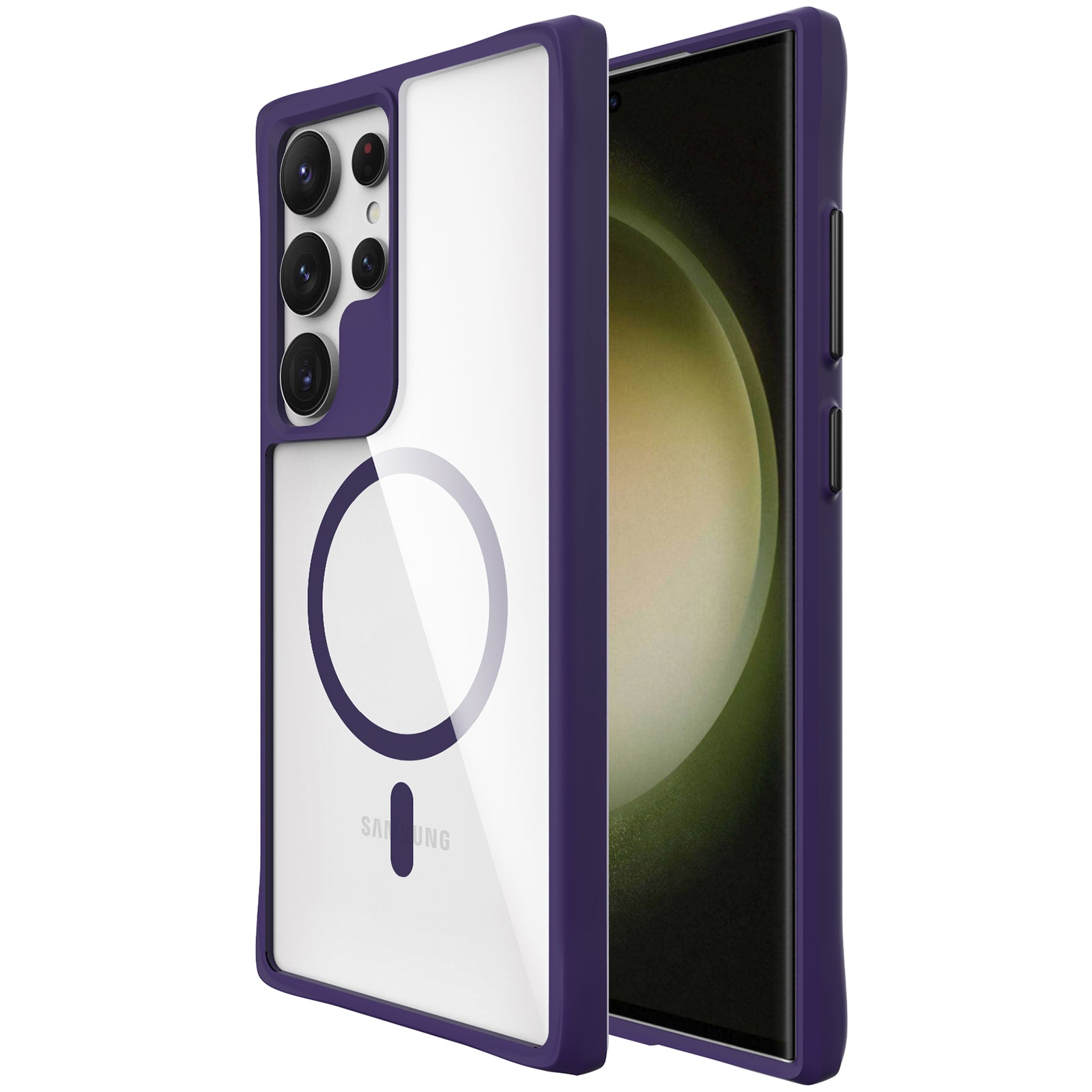 Combat X Mode Magnetic Series for Samsung Galaxy S24 Ultra Case Reinforced Corners Cover Compatible with Magsafe - Black