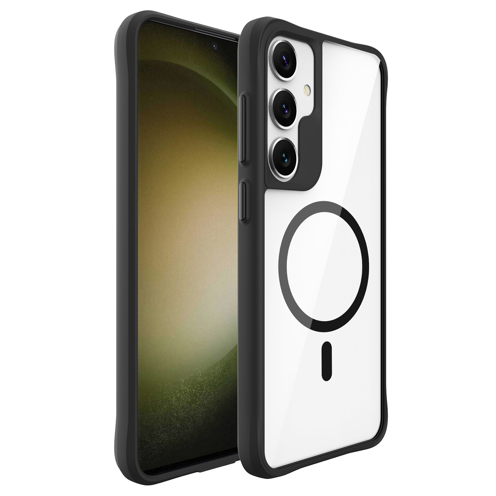 Combat X Mode Magnetic Series for Samsung Galaxy S24 Case Slim-Fit TPU+PC Shell Compatible with Magsafe - Black