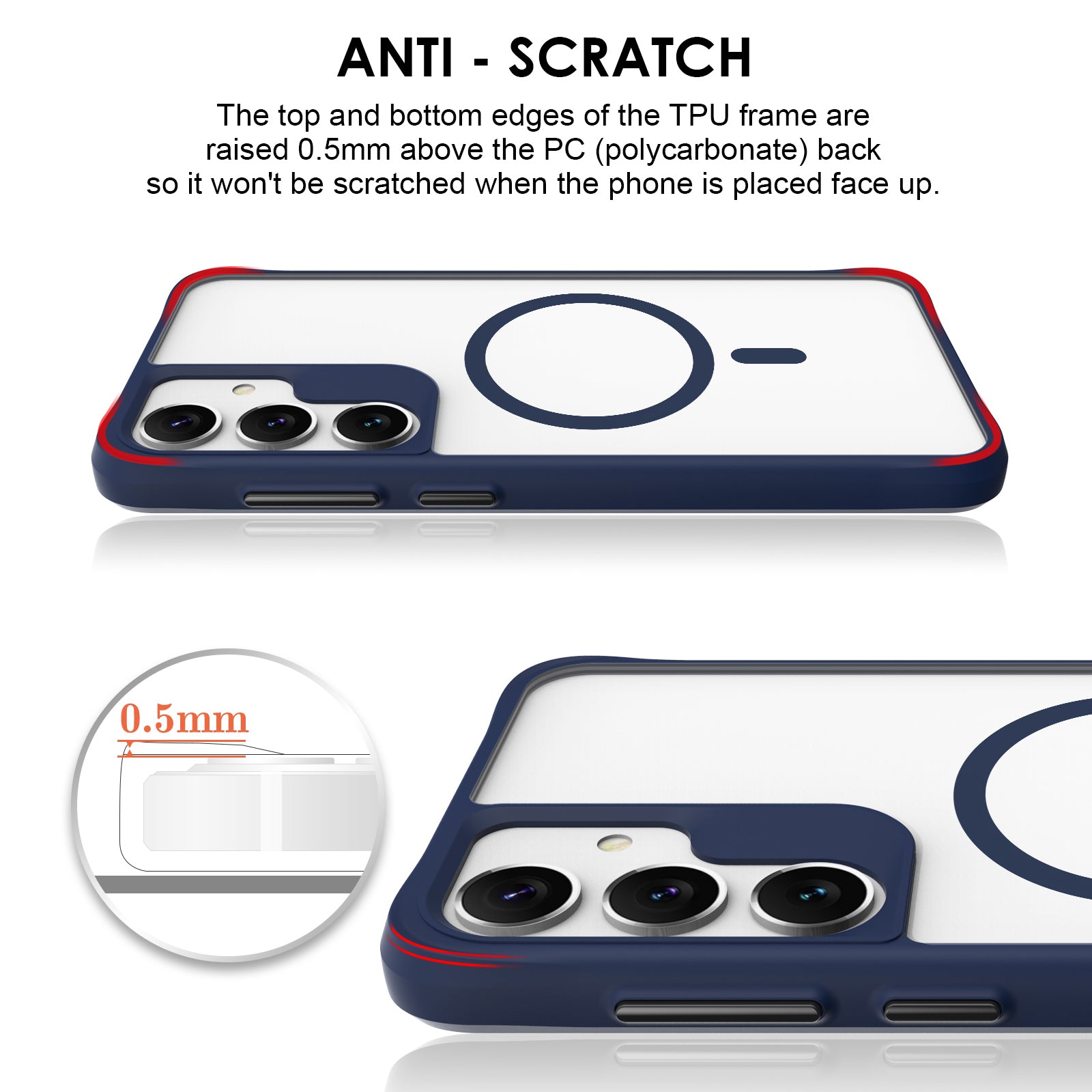 Combat X Mode Magnetic Series for Samsung Galaxy S24+ Case Compatible with Magsafe TPU+PC Protective Protector - Blue