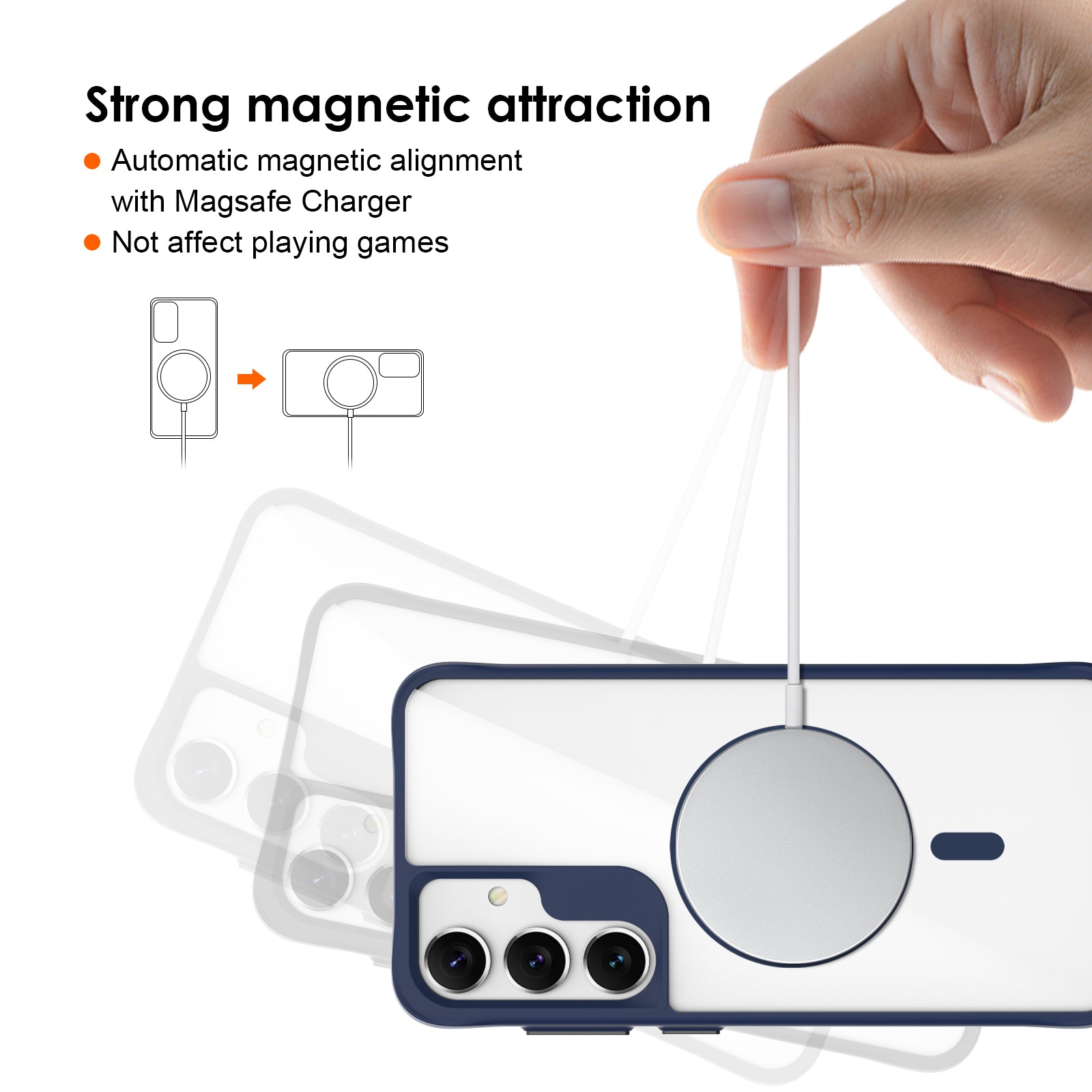 Combat X Mode Magnetic Series for Samsung Galaxy S24+ Case Compatible with Magsafe TPU+PC Protective Protector - Blue