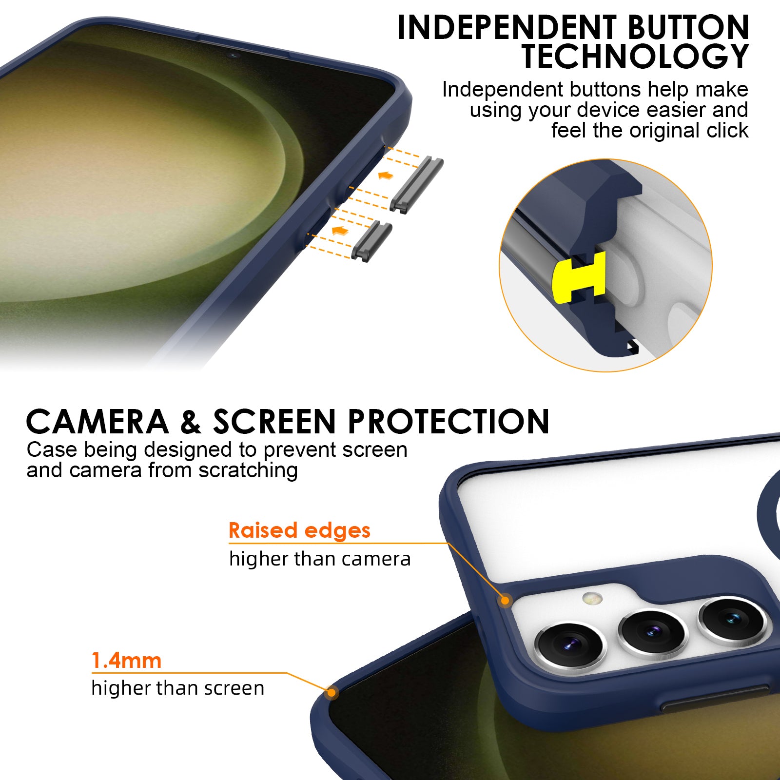 Combat X Mode Magnetic Series for Samsung Galaxy S24+ Case Compatible with Magsafe TPU+PC Protective Protector - Blue