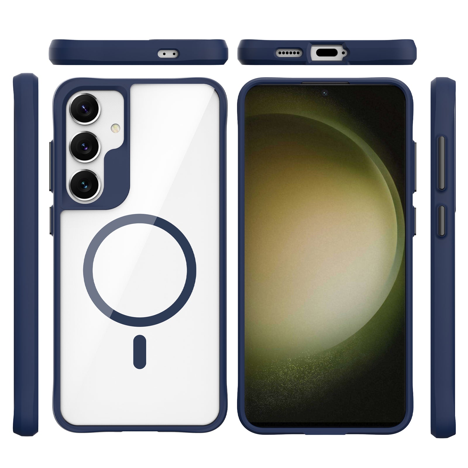 Combat X Mode Magnetic Series for Samsung Galaxy S24+ Case Compatible with Magsafe TPU+PC Protective Protector - Blue