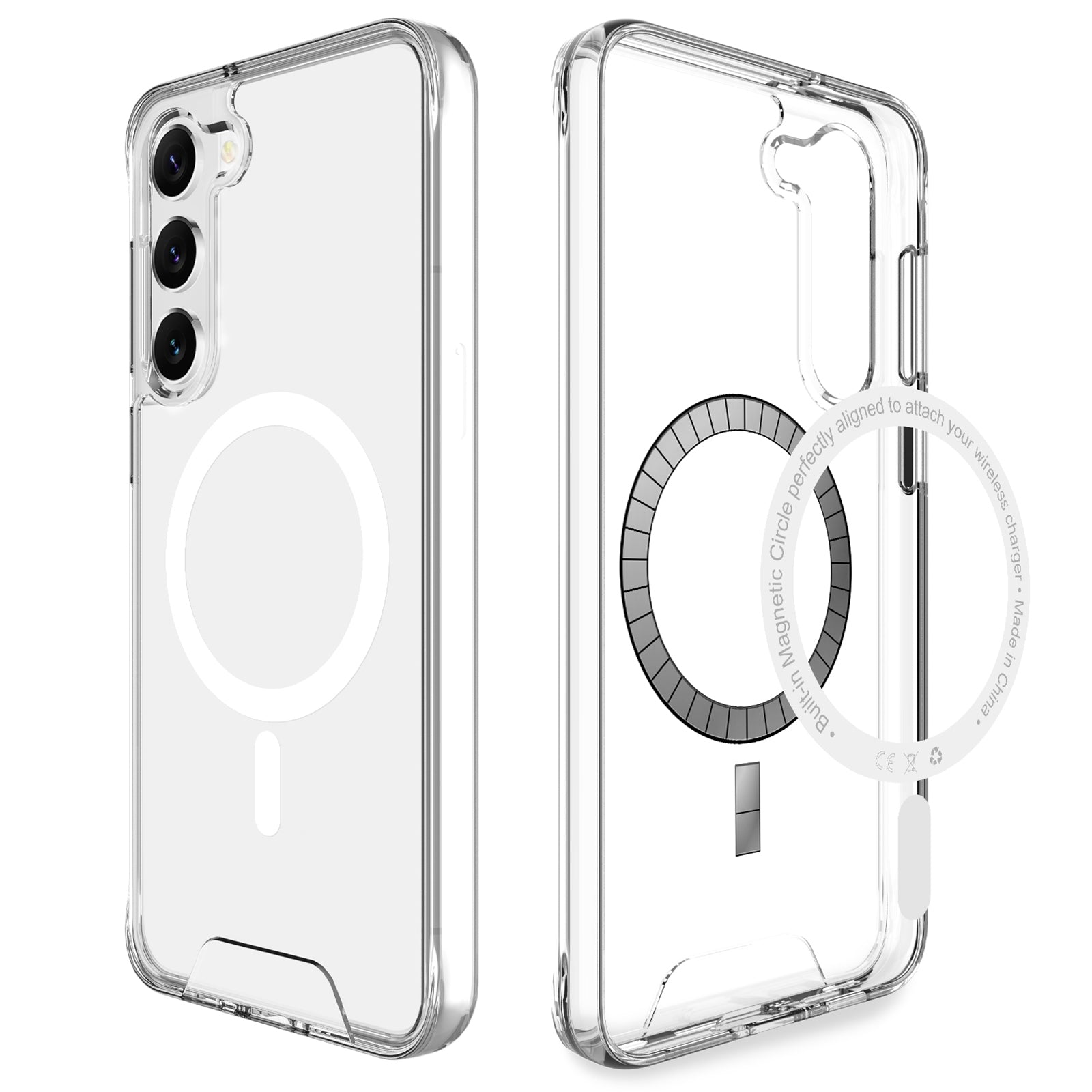 For Samsung Galaxy S22 5G TPU+PC Case Compatible with MagSafe Military Grade Clear Phone Shell