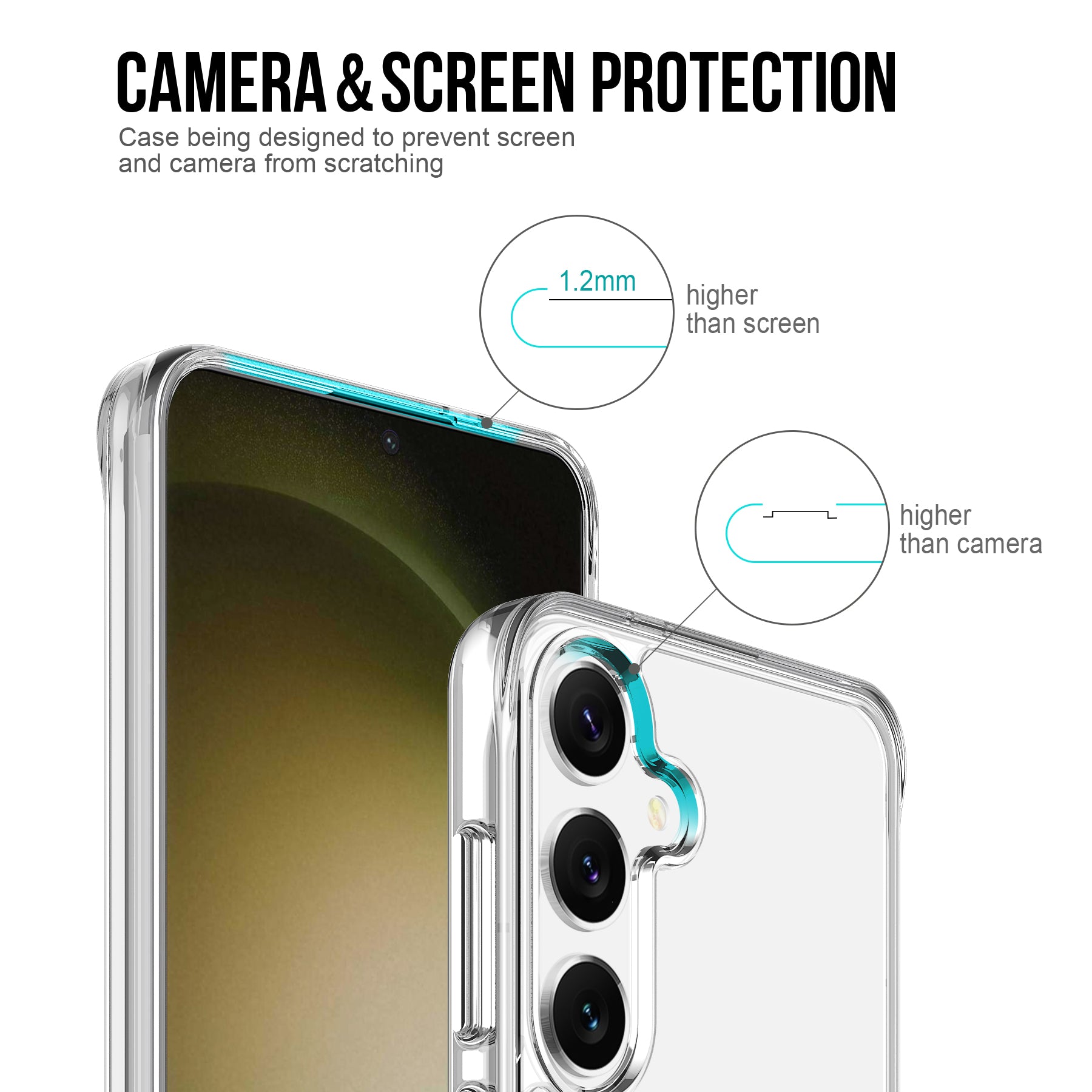 For Samsung Galaxy S24 Case Compatible with MagSafe Anti-yellowing TPU+PC Clear Phone Cover