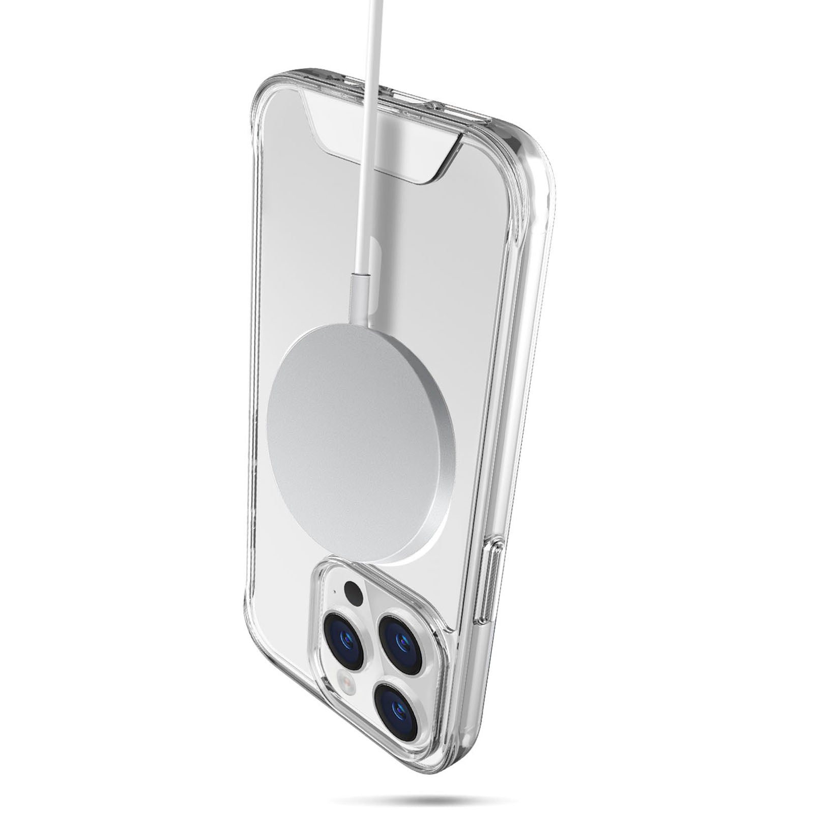 For iPhone 15 Pro Magnetic Case Anti-yellowing TPU+PC Clear Back Shell Compatible with MagSafe