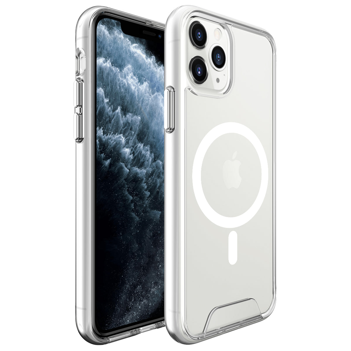 For iPhone 11 Pro TPU+PC Case Clear Anti-scratch Phone Guard Cover Compatible with MagSafe