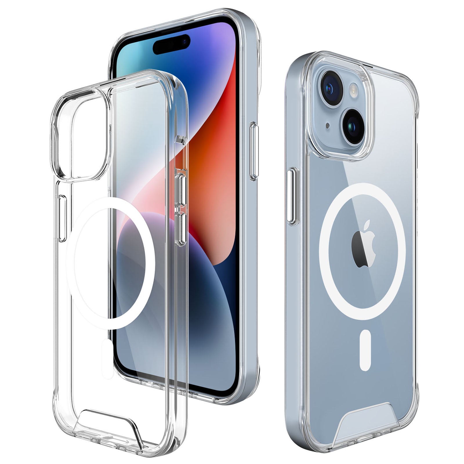 For iPhone 15 Case TPU+PC Clear Military Grade Protective Cover Compatible with MagSafe