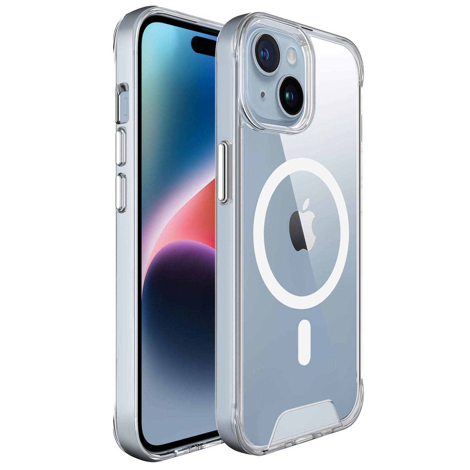 TPU+PC Case for iPhone 15 Plus Shell Clear Shock Absorbing Phone Cover Compatible with MagSafe