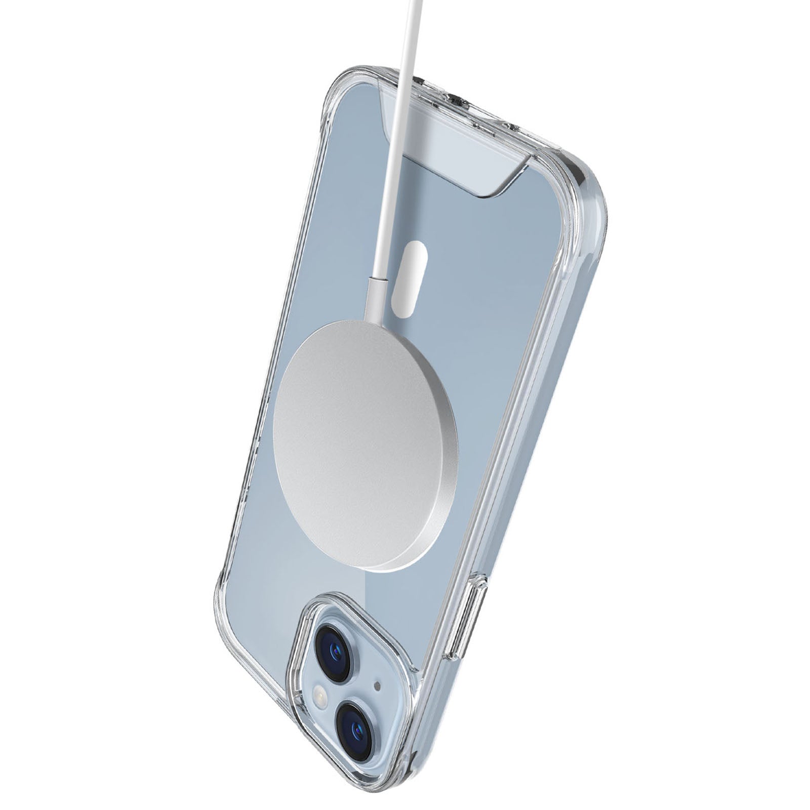 TPU+PC Case for iPhone 15 Plus Shell Clear Shock Absorbing Phone Cover Compatible with MagSafe