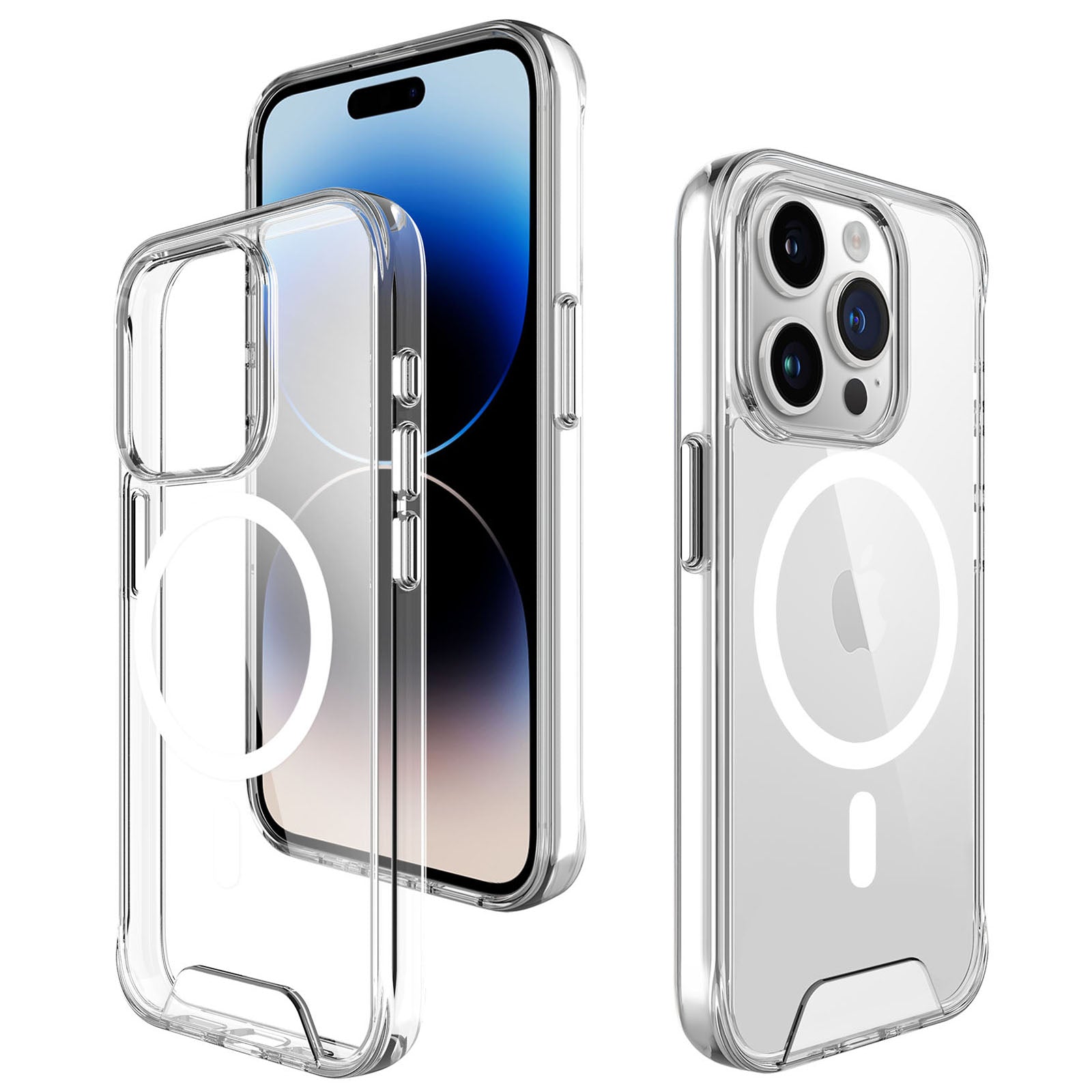 For iPhone 15 Pro Max Phone Cover Crystal-Clear Military Grade TPU+PC Case Compatible with MagSafe