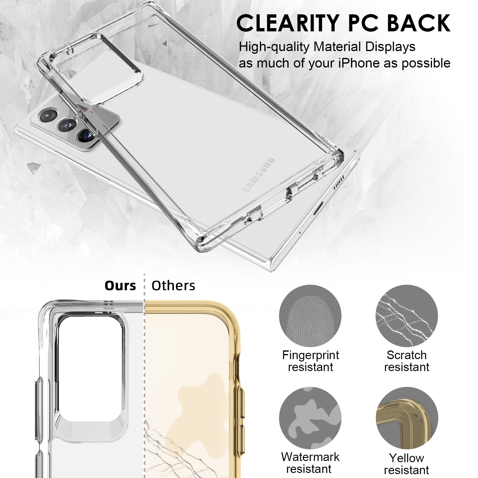 For Samsung Galaxy Note20 Ultra / Note20 Ultra 5G Case Drop Protection PC + TPU Cell Phone Cover