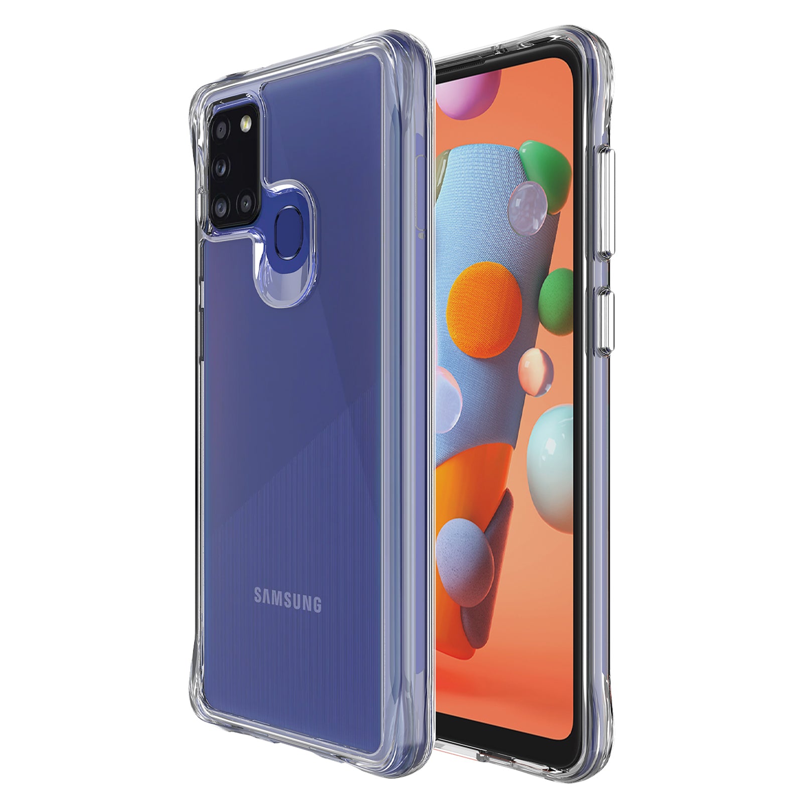 For Samsung Galaxy A21s Cell Phone Cover Anti-Scratch PC + TPU HD Transparent Phone Case