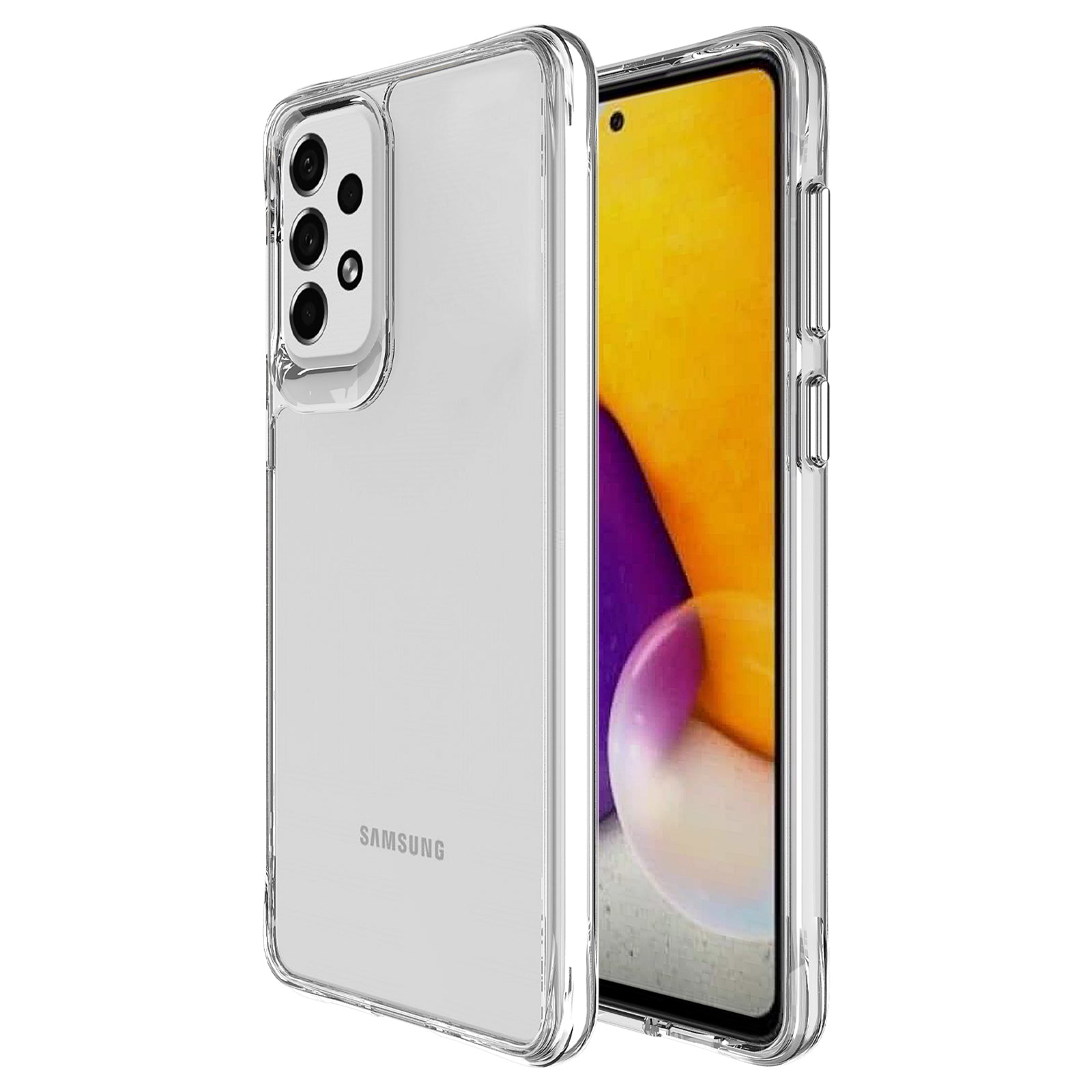 For Samsung Galaxy A73 5G Case Scratch-proof Hard PC + Soft TPU Clear Phone Back Cover