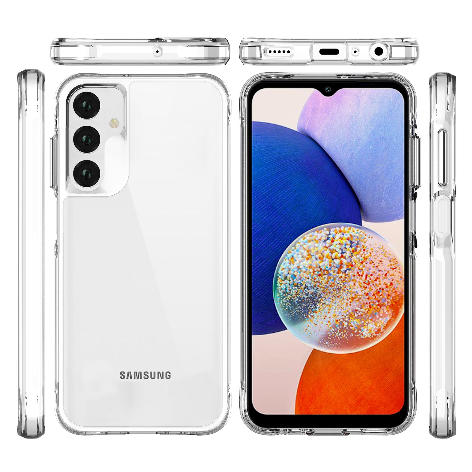 For Samsung Galaxy A25 5G (Global) (161.0 x 76.5 x 8.3mm) Case Shockproof Hard PC + Soft TPU Clear Smart Phone Protector