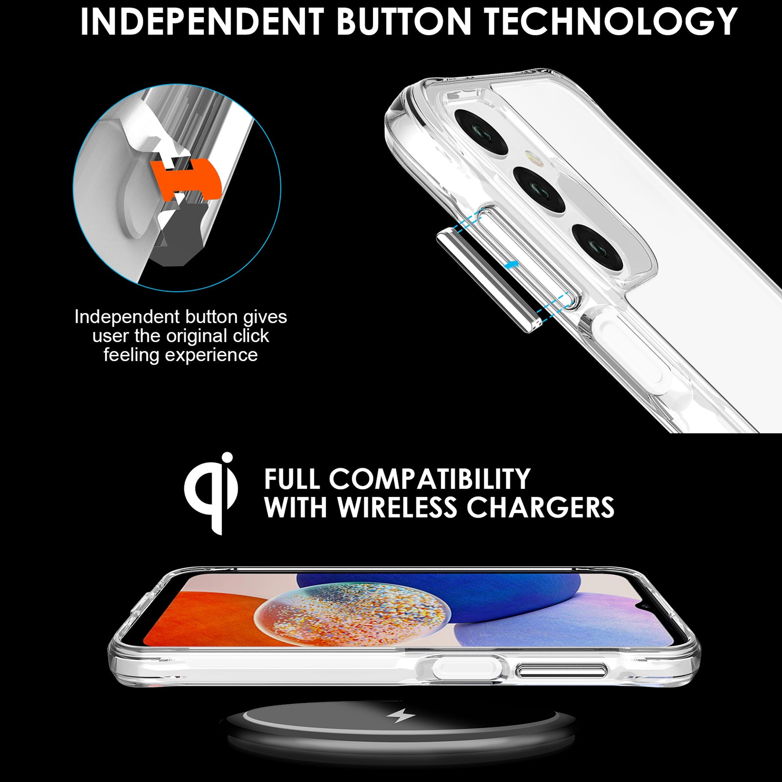 For Samsung Galaxy A25 5G (Global) (161.0 x 76.5 x 8.3mm) Case Shockproof Hard PC + Soft TPU Clear Smart Phone Protector