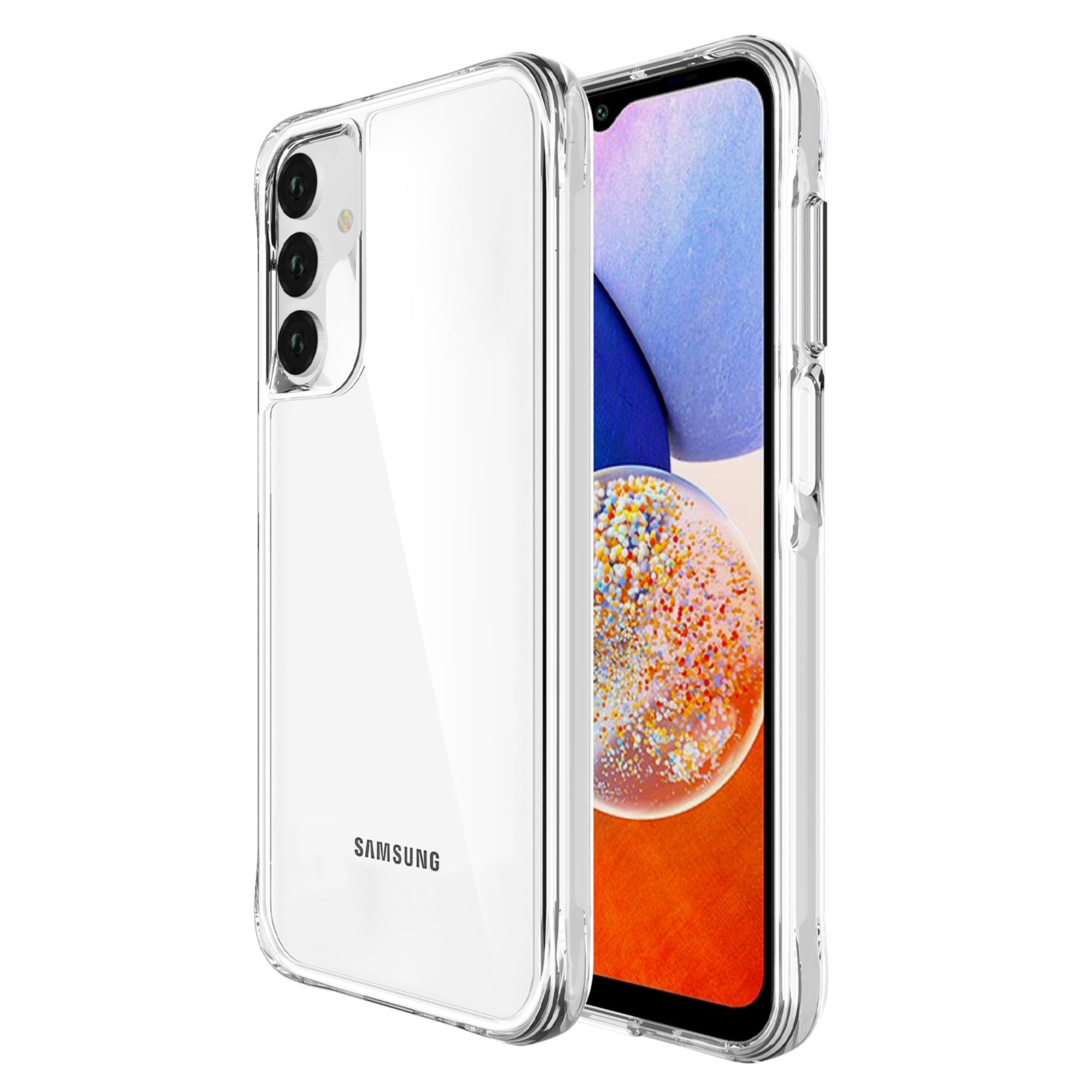 For Samsung Galaxy A15 4G / A15 5G Cell Phone Case Slim-Fit Clear PC + Soft TPU Frame Back Cover