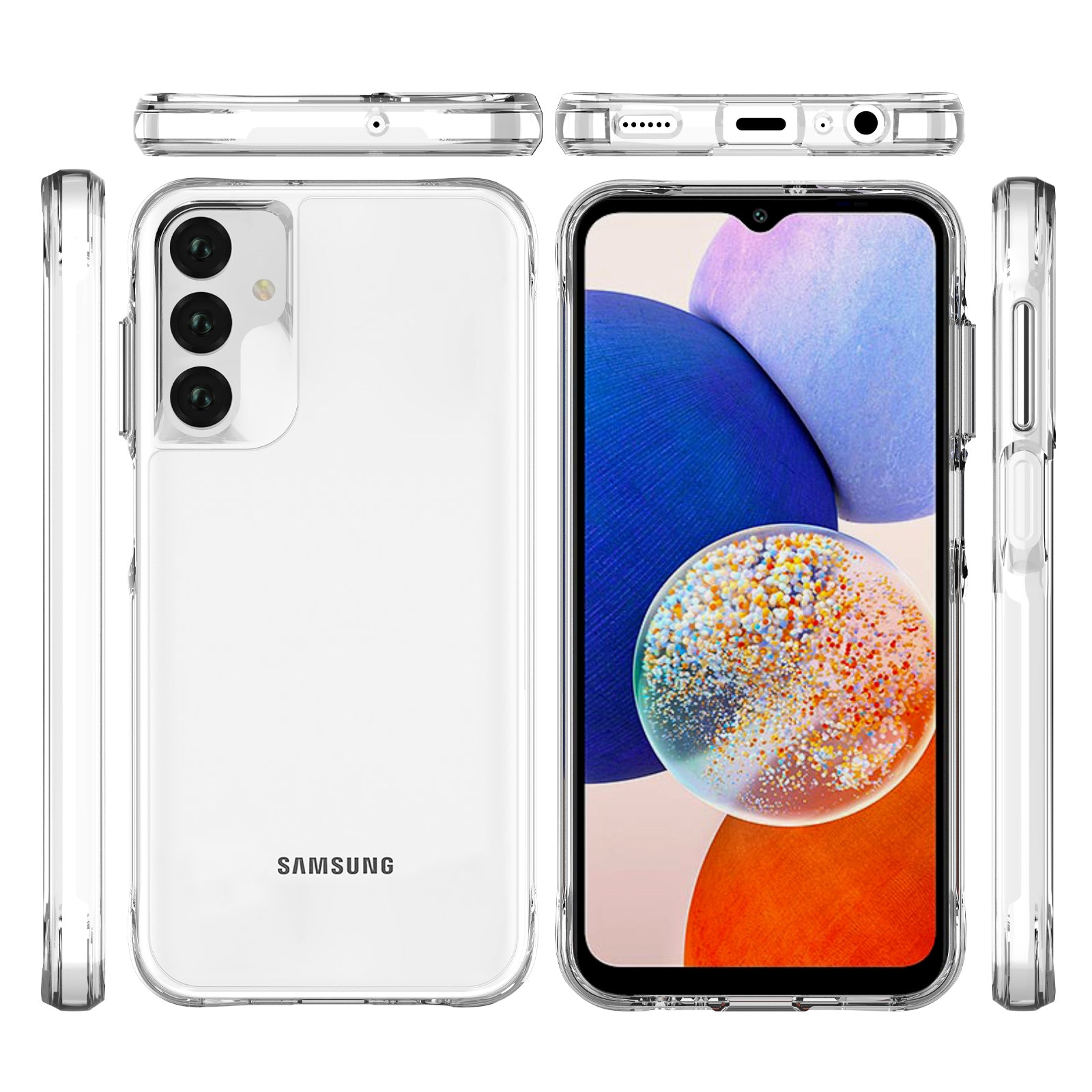 For Samsung Galaxy A15 4G / A15 5G Cell Phone Case Slim-Fit Clear PC + Soft TPU Frame Back Cover