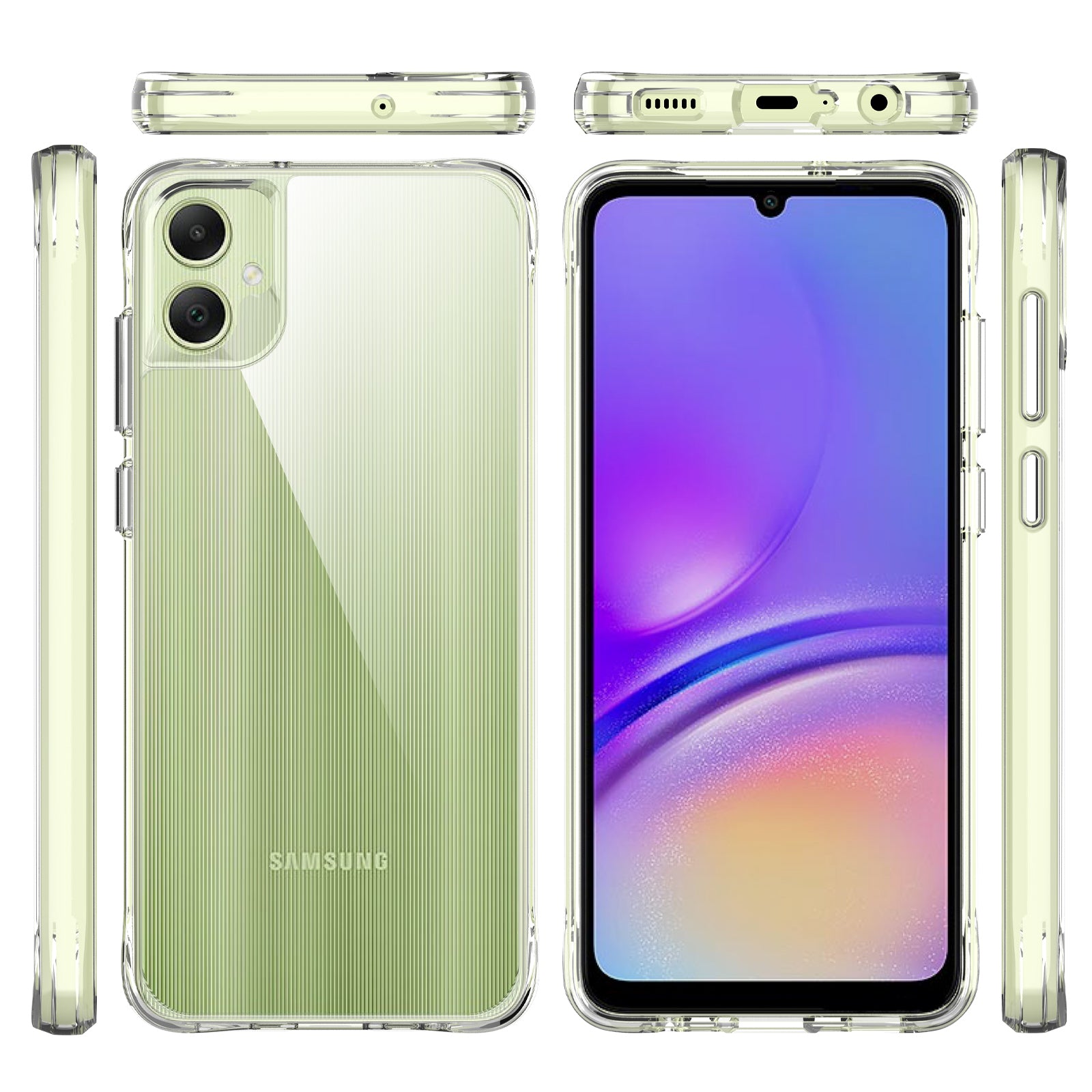 For Samsung Galaxy A05 4G Cell Phone Cover Anti-dust PC+TPU HD Transparent Case