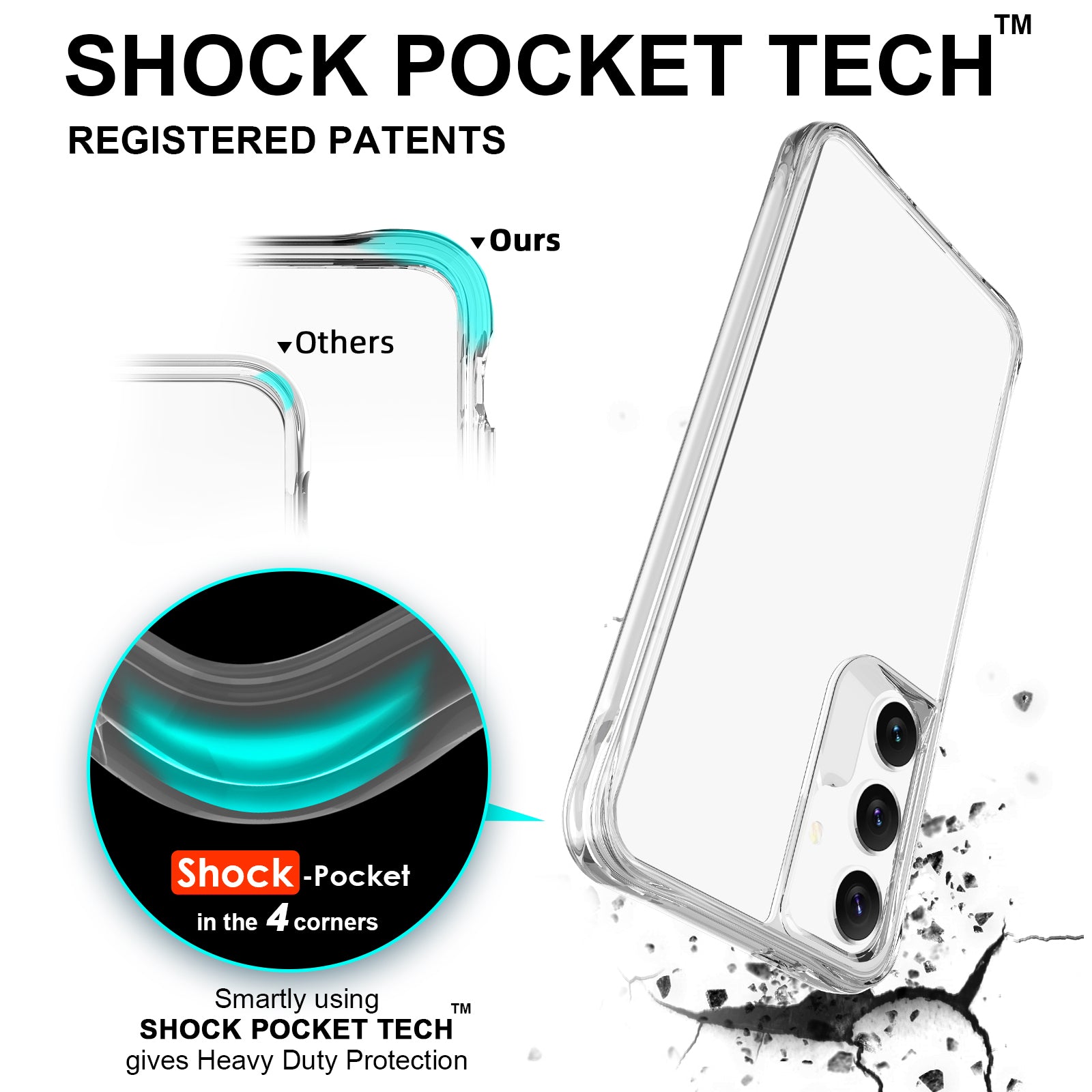 For Samsung Galaxy S24+ HD Clear Phone Case Drop Protection PC + TPU Cell Phone Cover