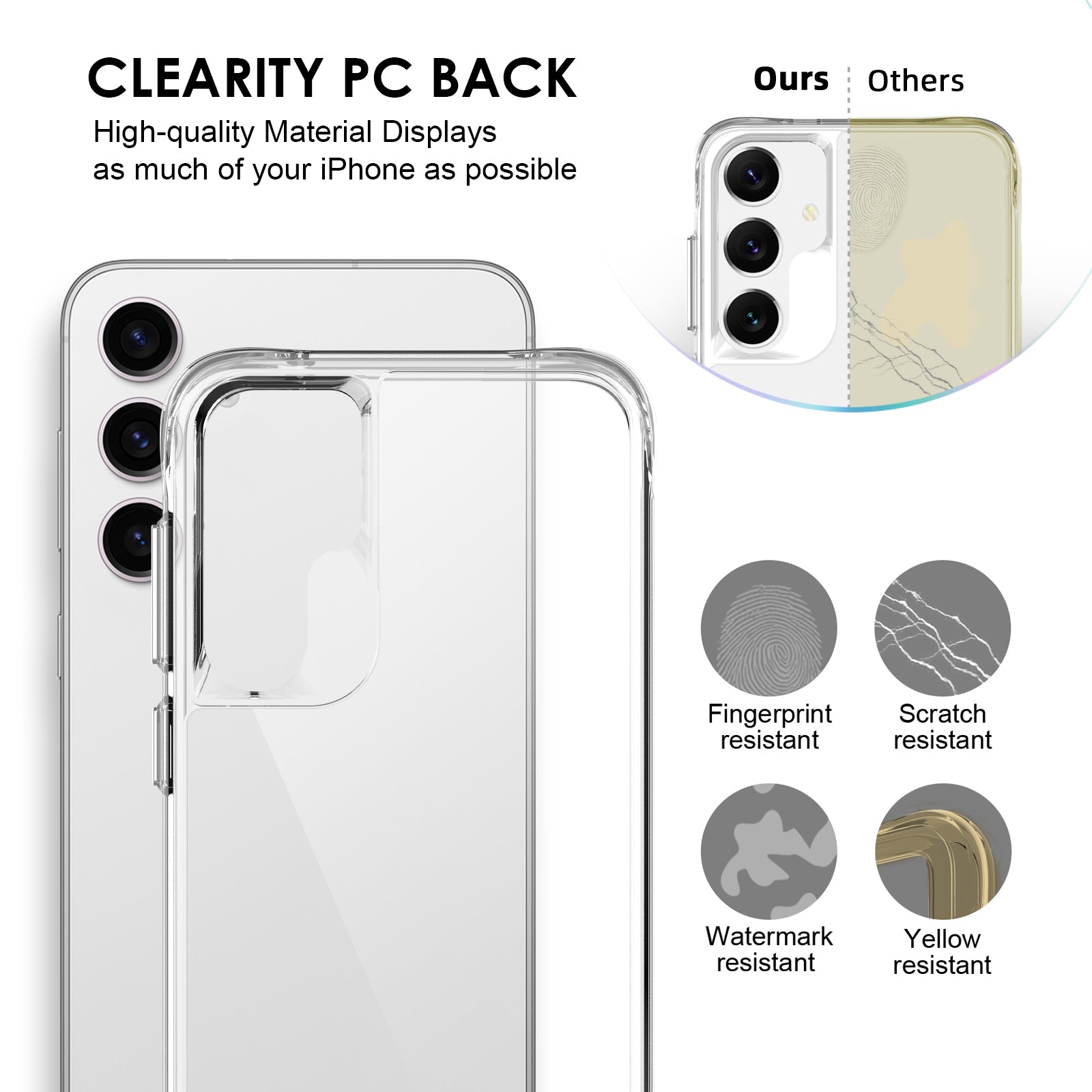 For Samsung Galaxy S24+ HD Clear Phone Case Drop Protection PC + TPU Cell Phone Cover
