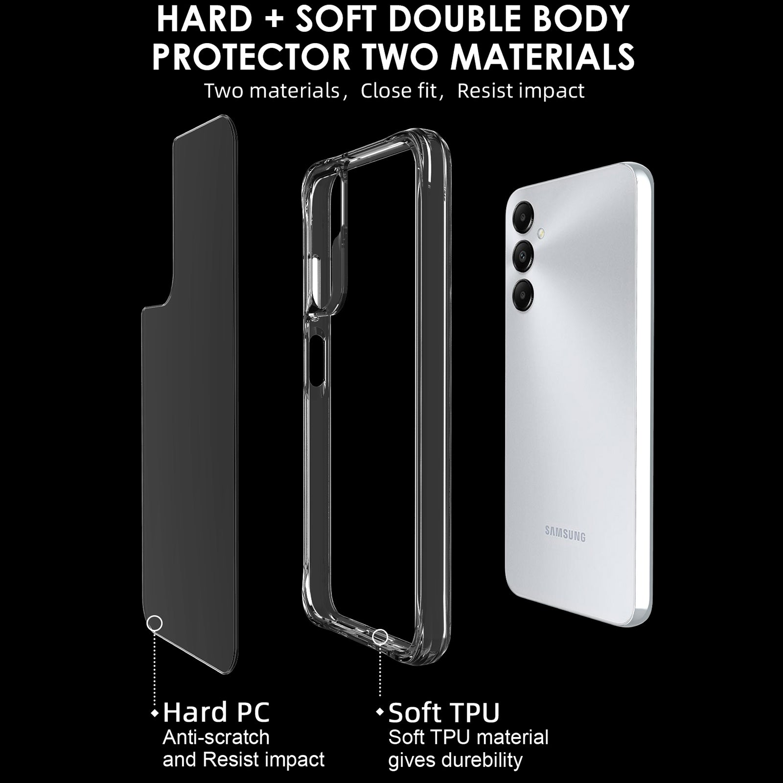 For Samsung Galaxy A05s 4G Lightweight PC + TPU Case Super Clear Phone Cover